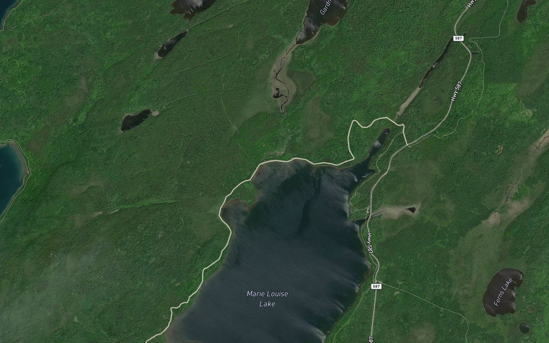 Satellite map of the Gardner Creek