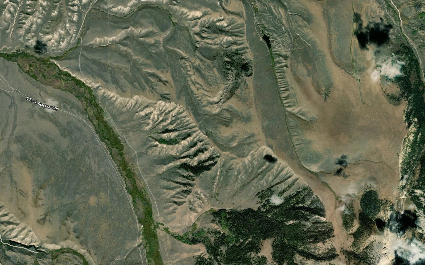 Satellite map of the Poison Spring