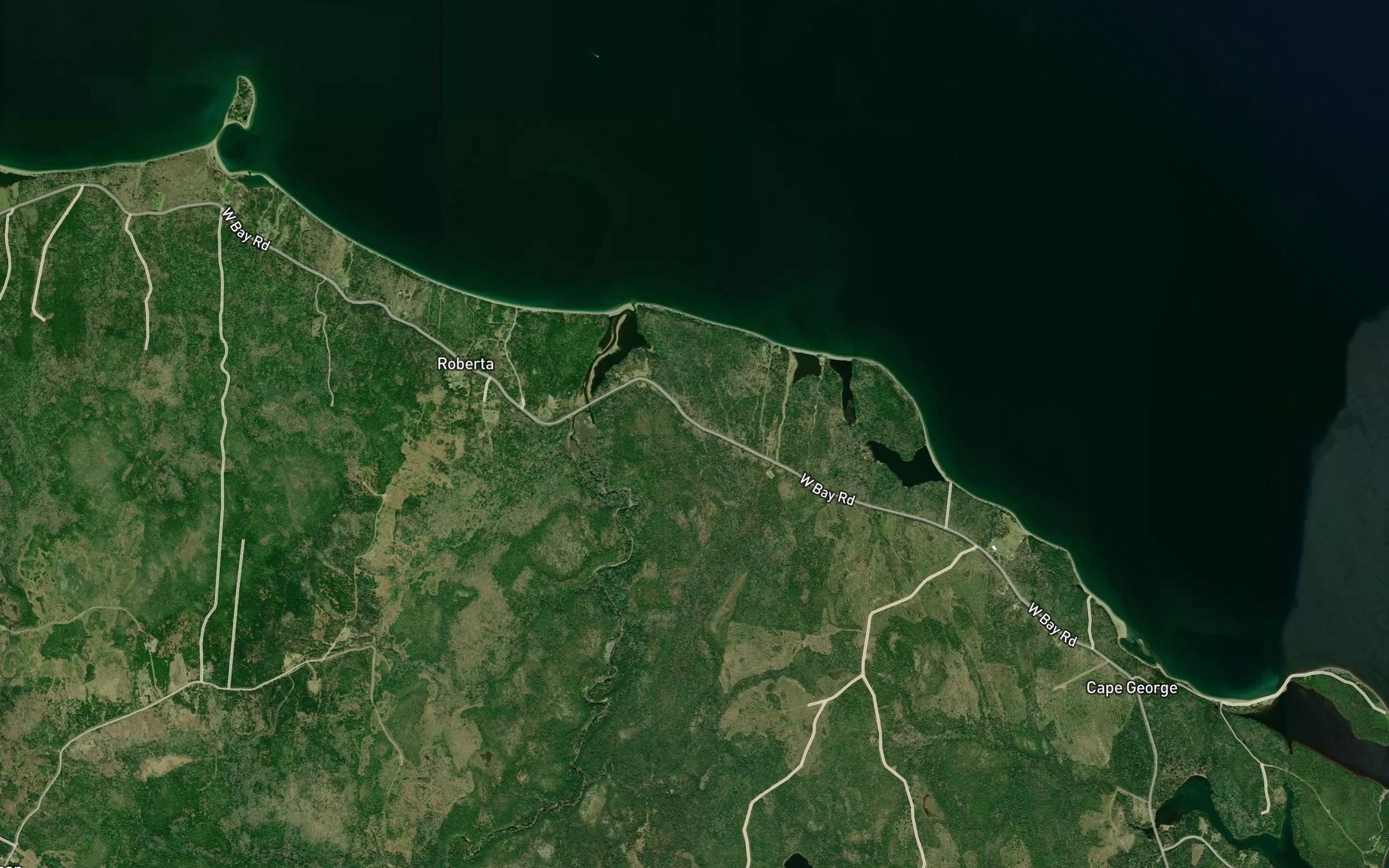 Satellite map of the Scotts River