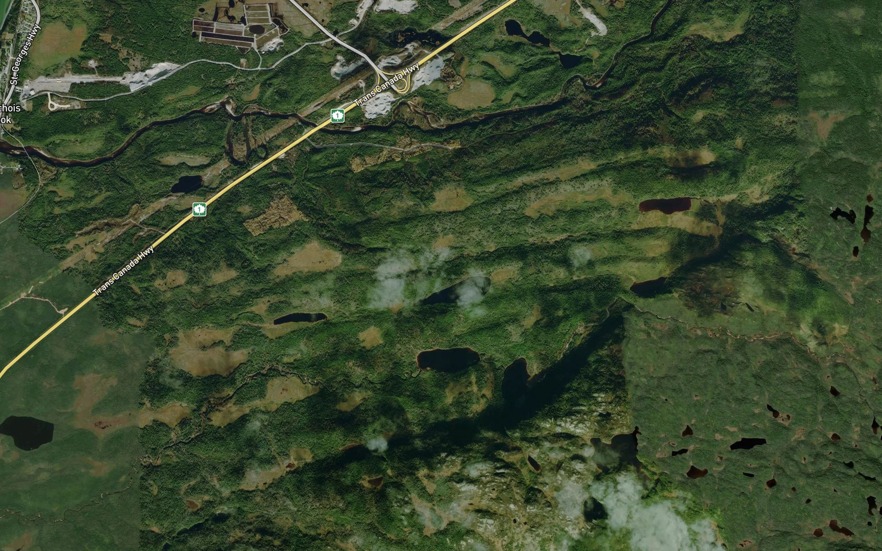Satellite map of the First Dribble Pond