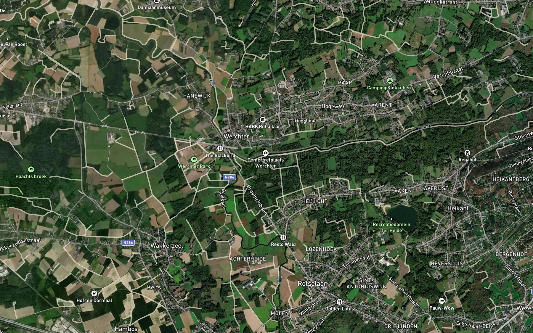 Satellite map of the Demer