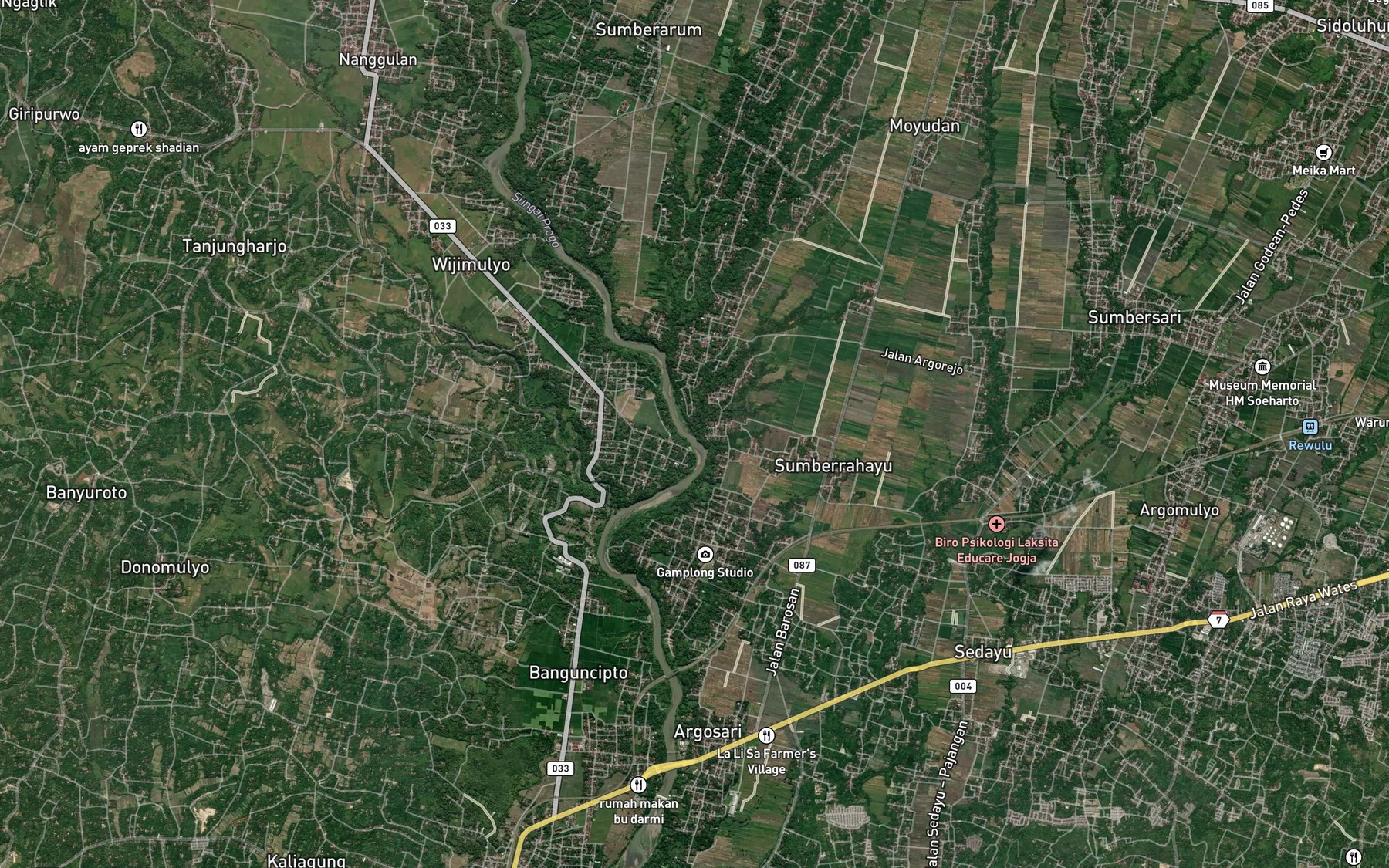 Satellite map of the Kali Soko