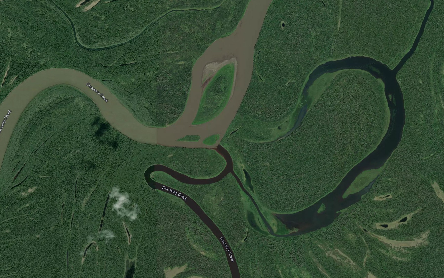 Satellite map of the Discovery Creek