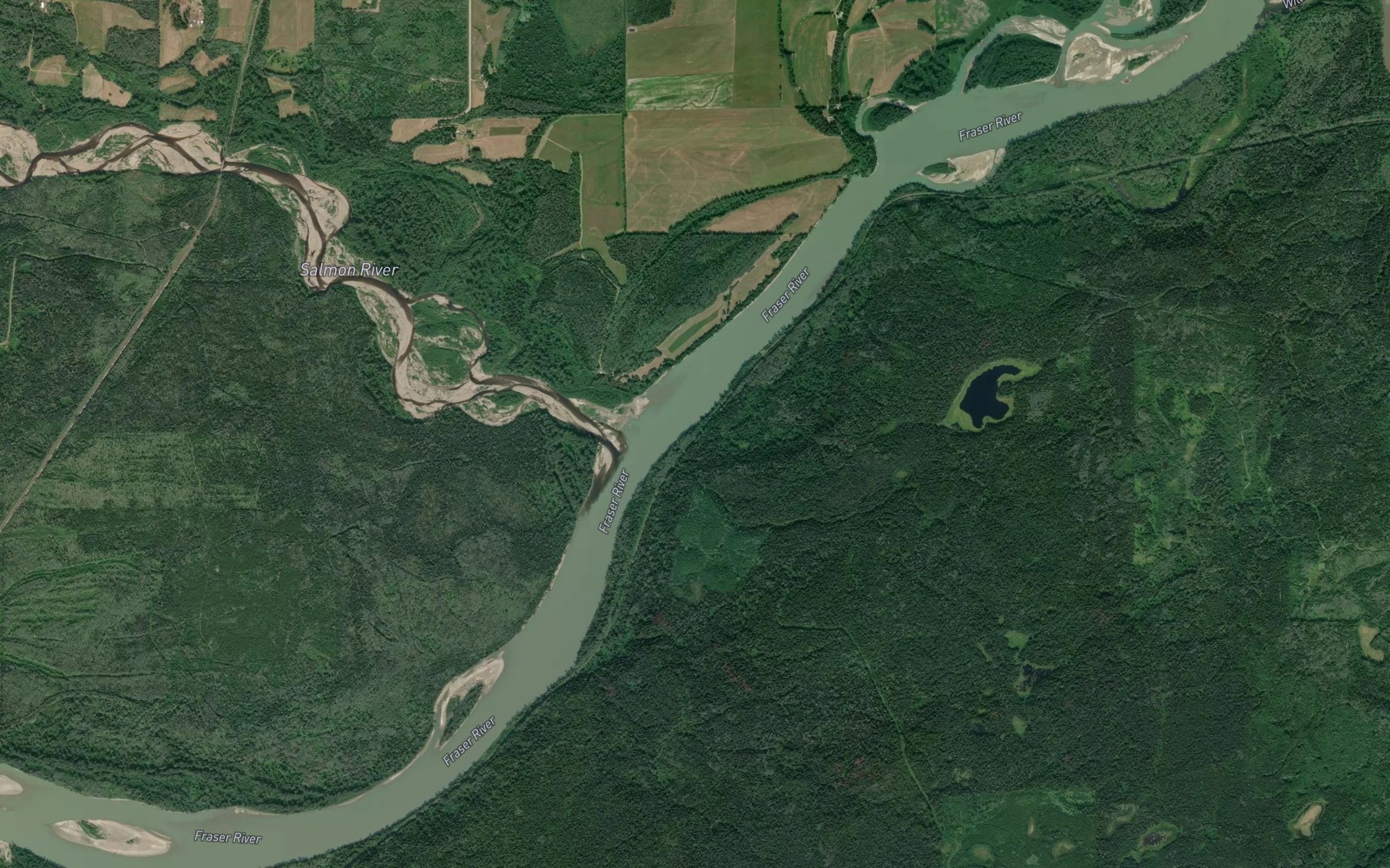 Satellite map of the Salmon River