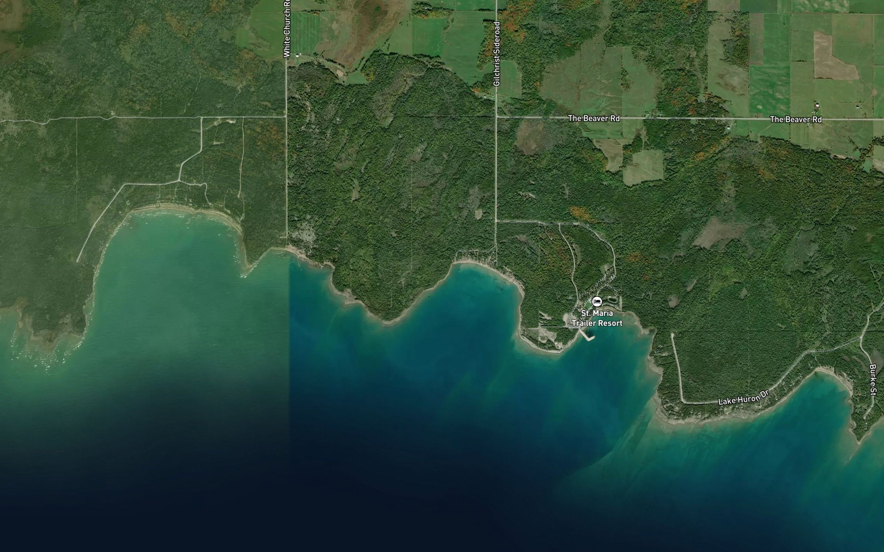 Satellite map of the Square Bay