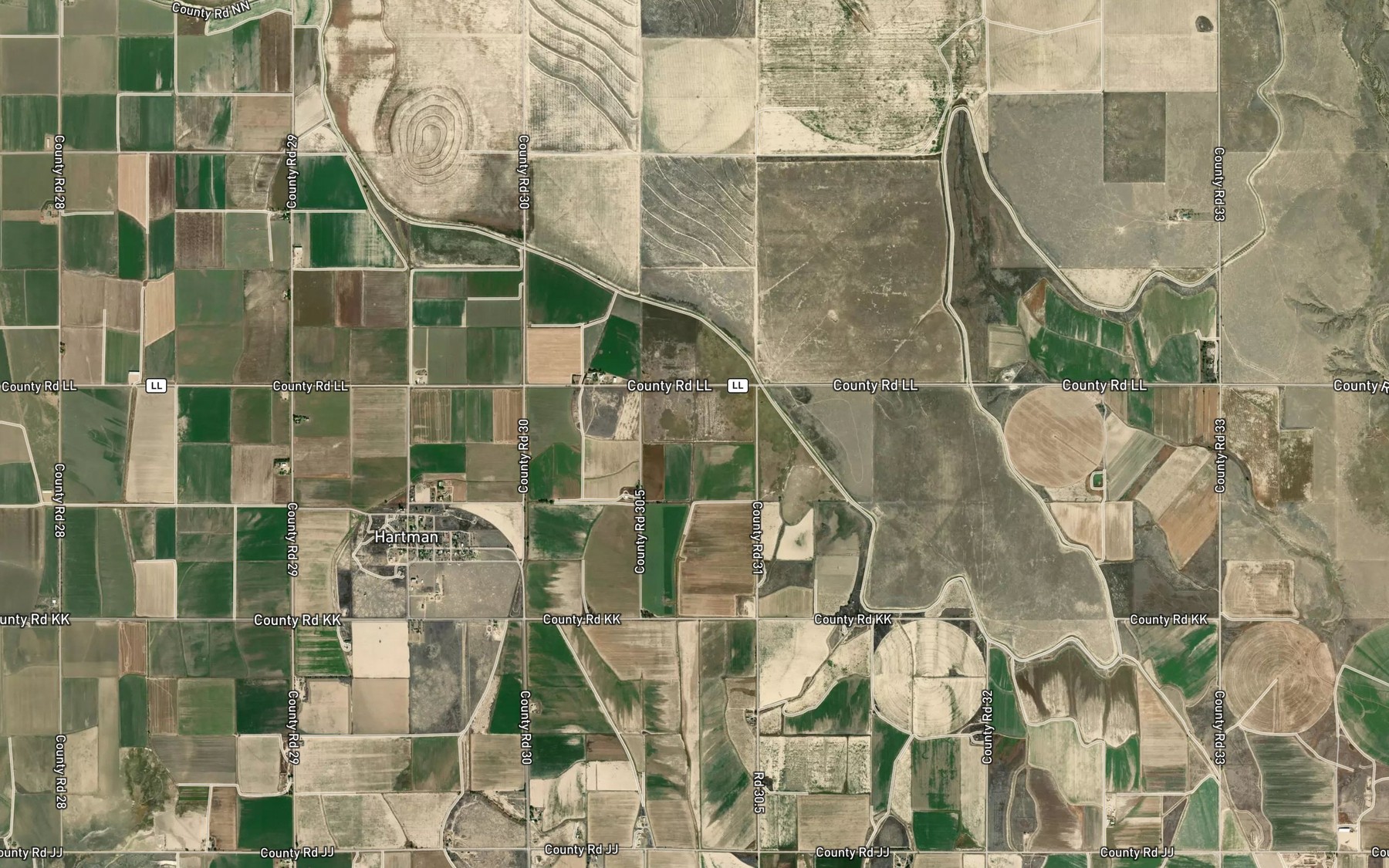 Satellite map of the Millwood Ditch