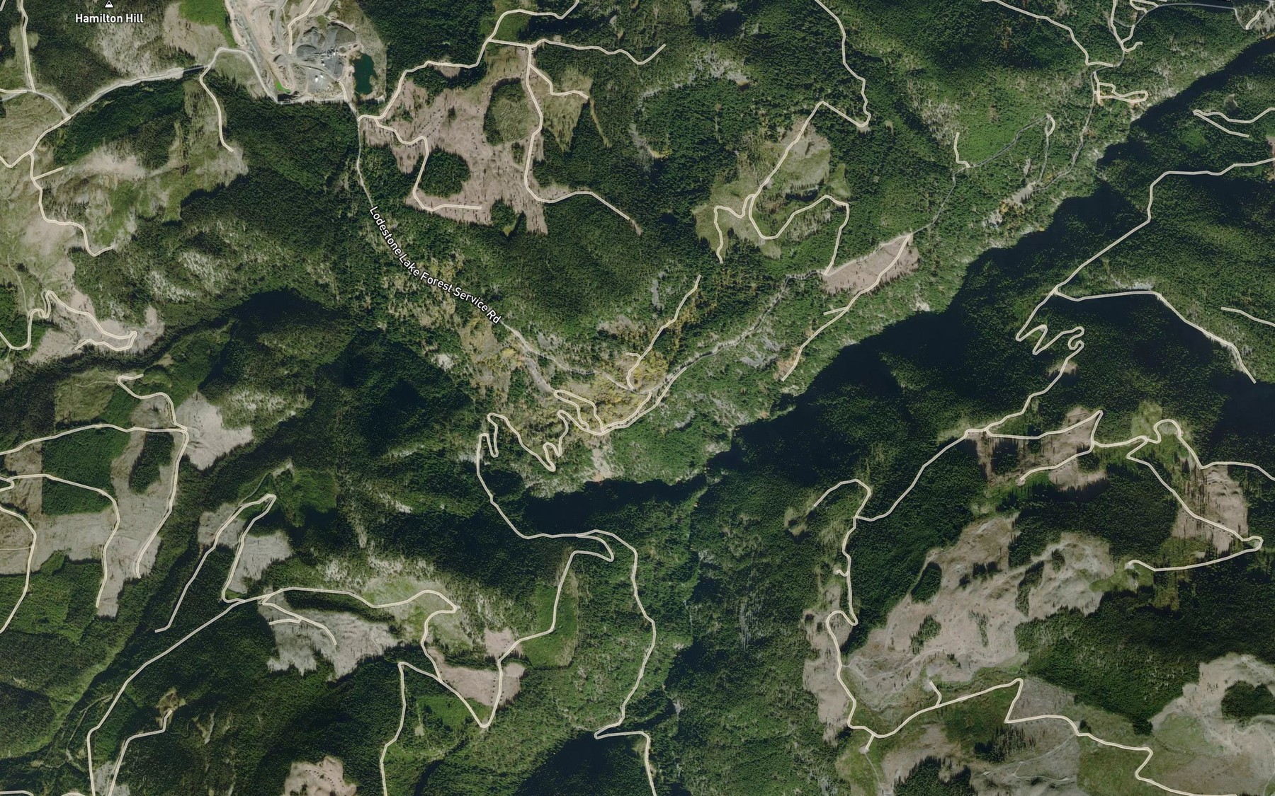 Satellite map of the Blakeburn Creek