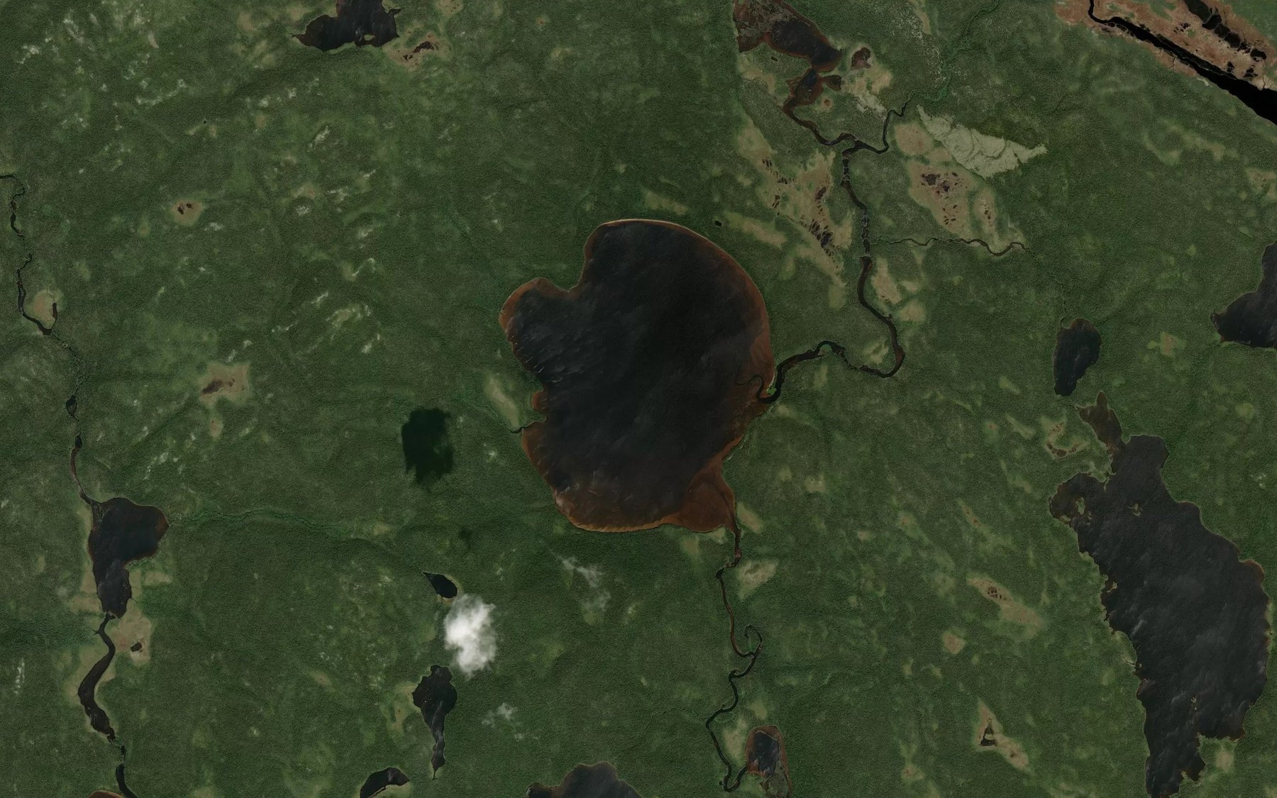 Satellite map of the Lac de la Riviere a Saumon