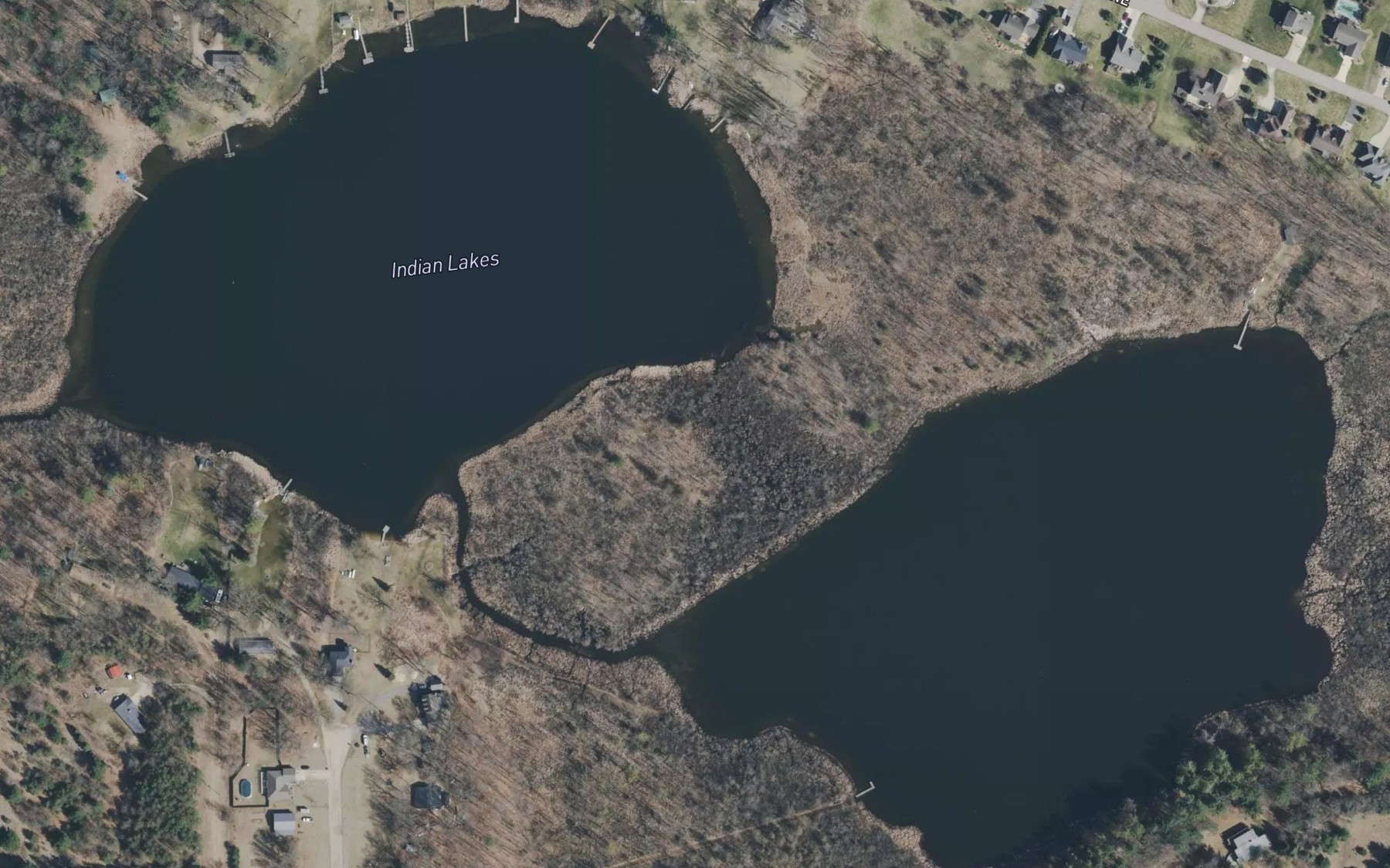 Satellite map of the Indian Lakes