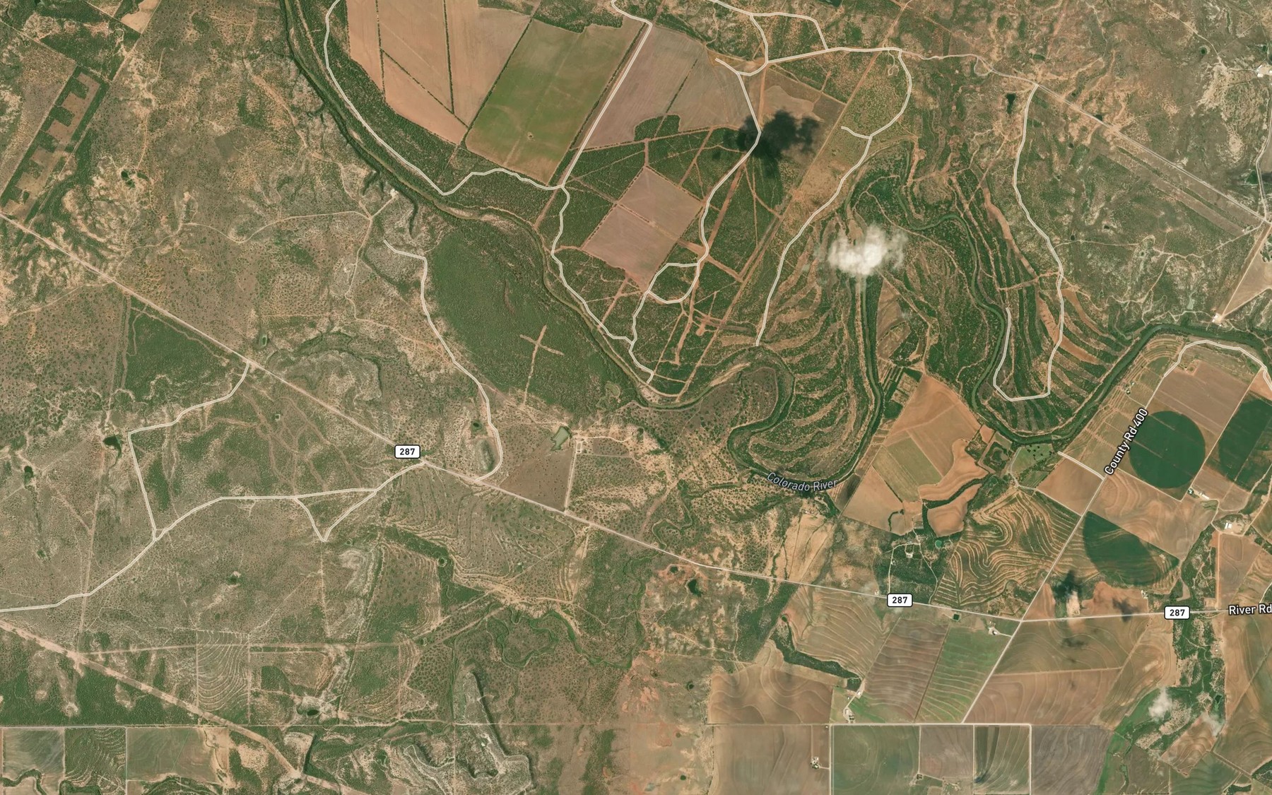 Satellite map of the Antelope Creek