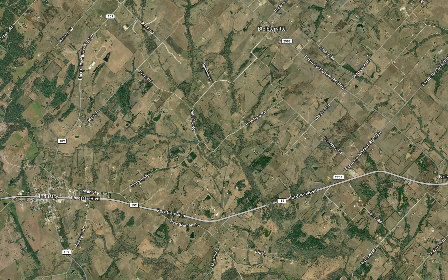Satellite map of the Stink Branch
