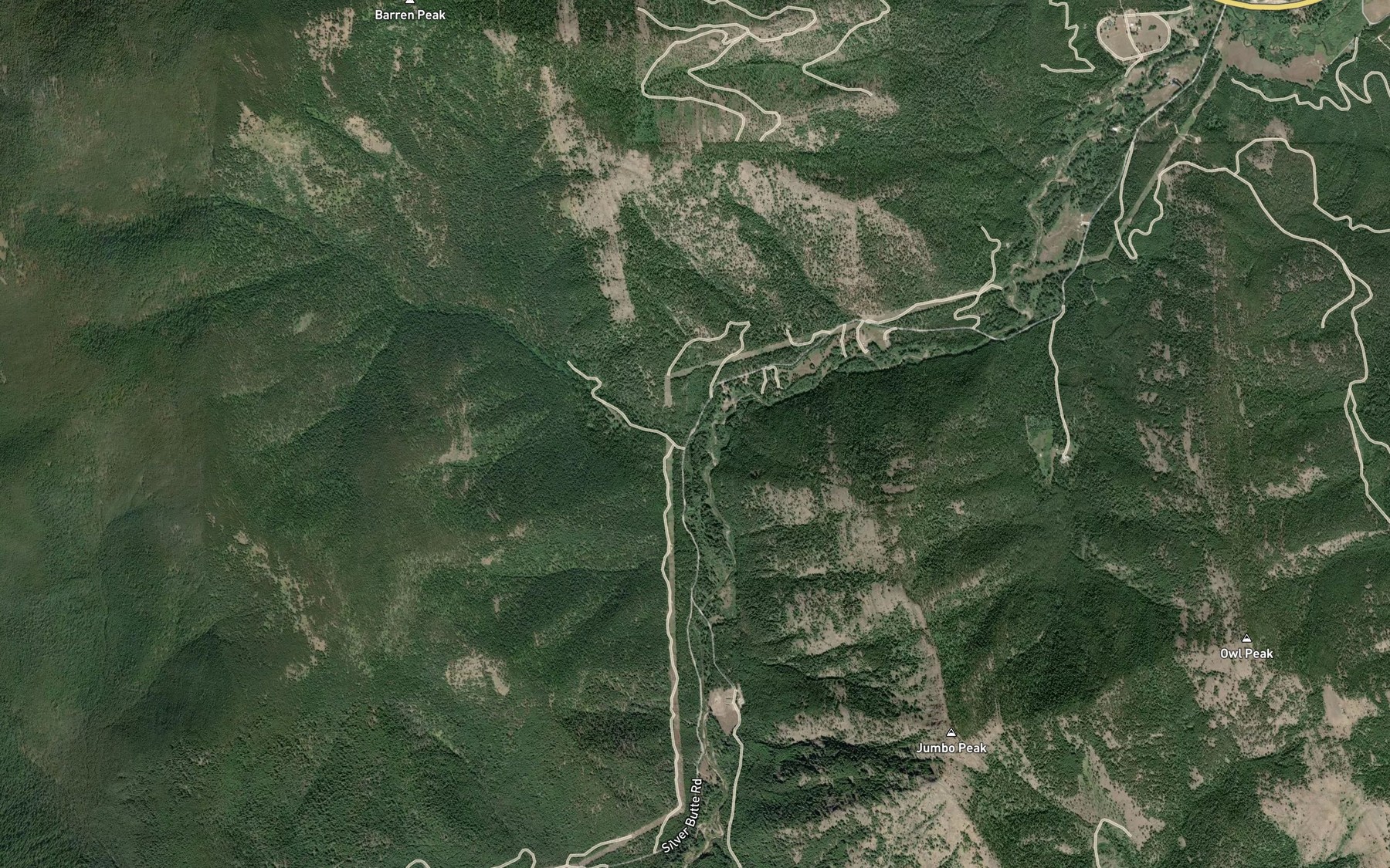 Satellite map of the Porcupine Creek