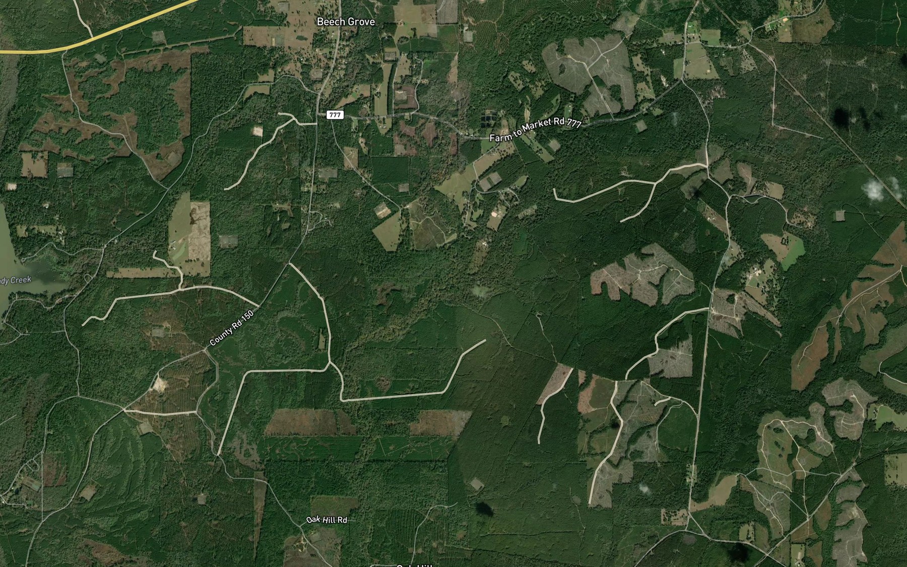 Satellite map of the Little Walnut Run
