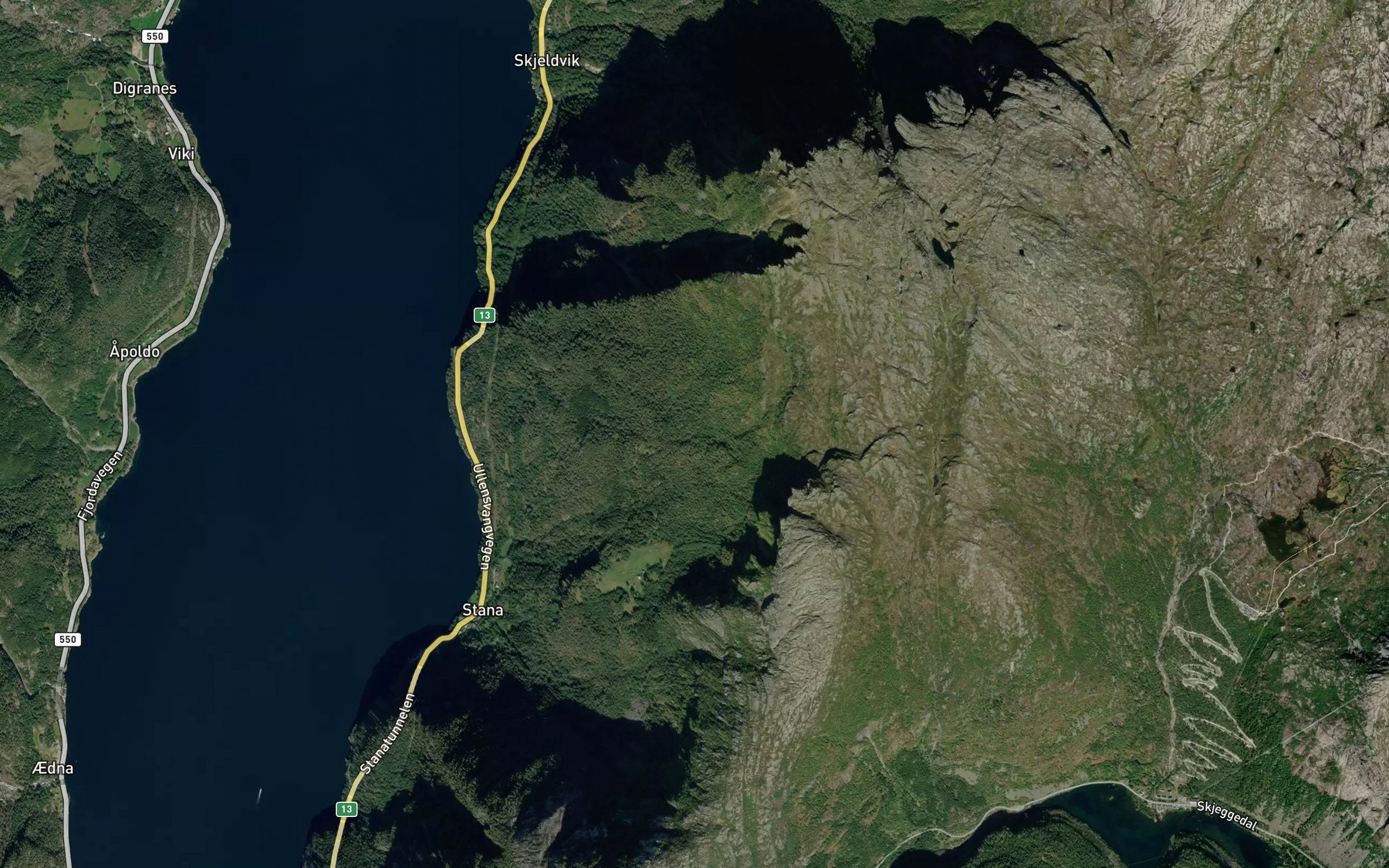 Satellite map of the Mjostolsbekken