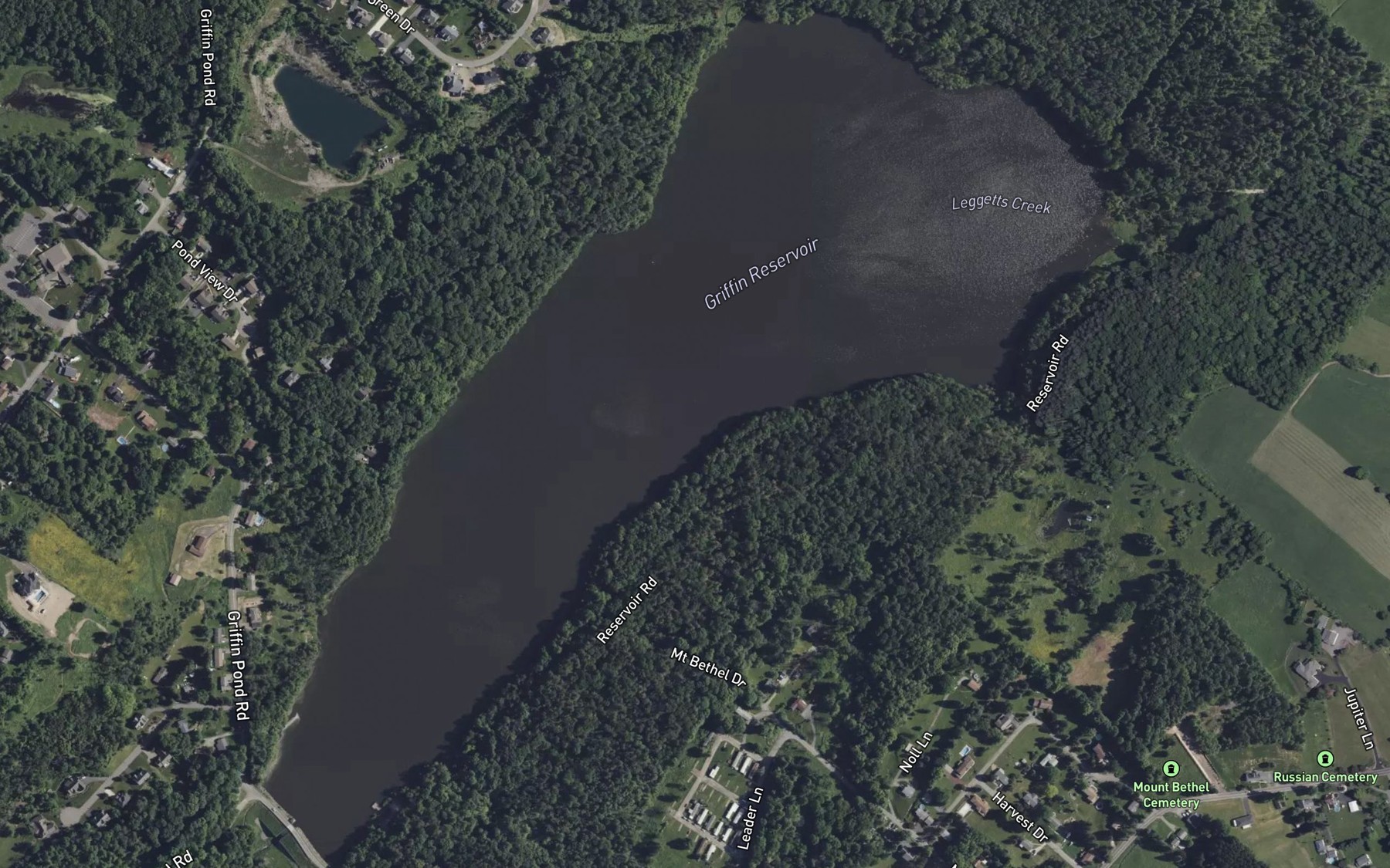 Satellite map of the Griffin Reservoir