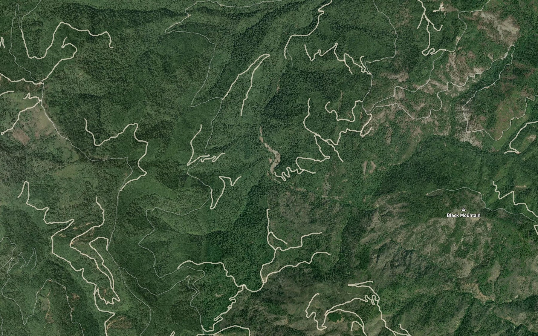 Satellite map of the South Fork Red Cap Creek
