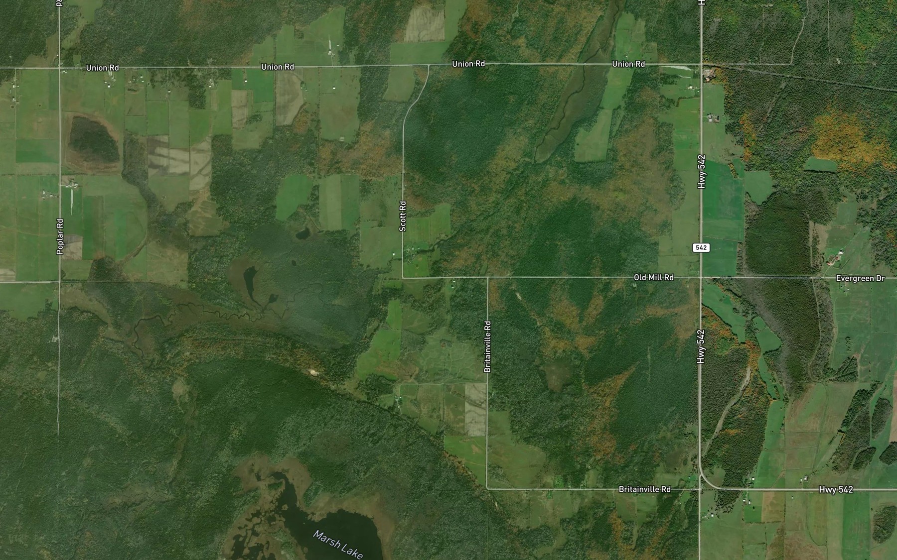 Satellite map of the Barr's Creek