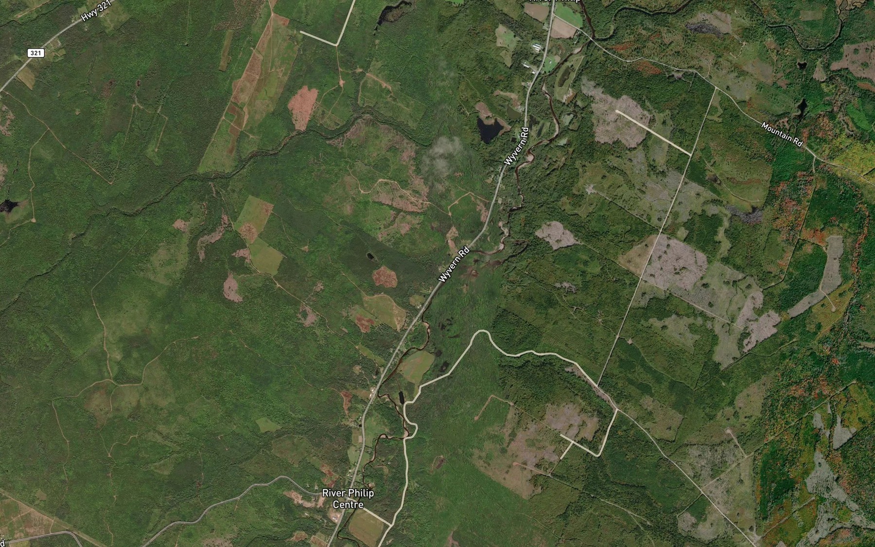 Satellite map of the Spruce Brook