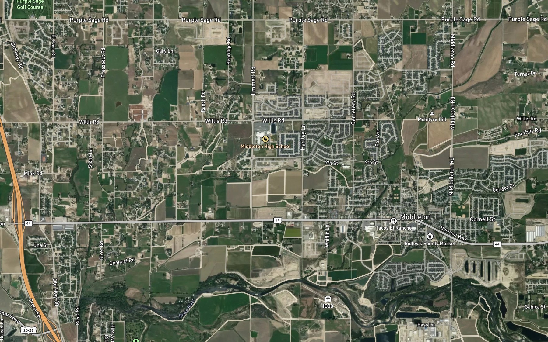 Satellite map of the Hill Canal