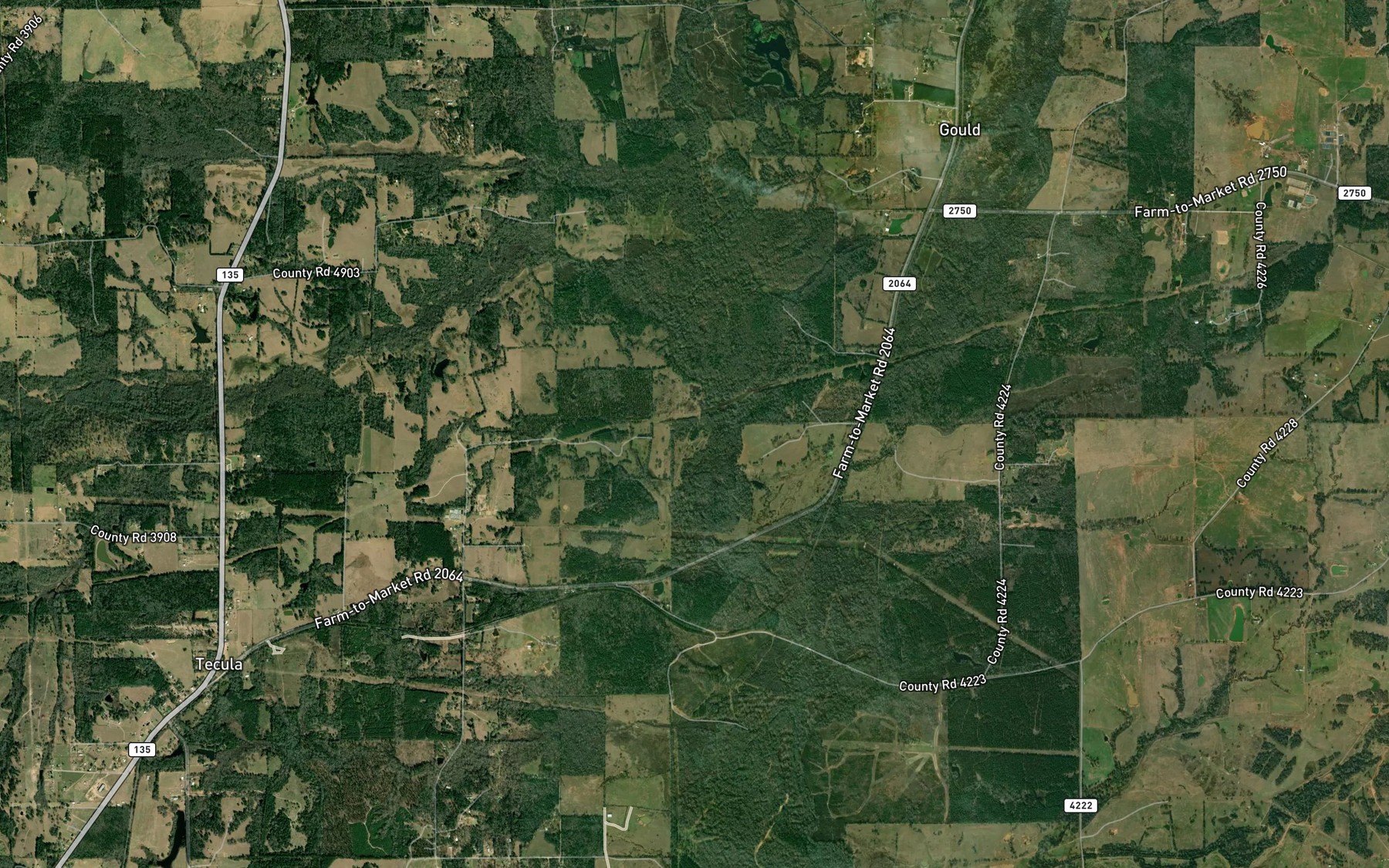 Satellite map of the Stockton Lake
