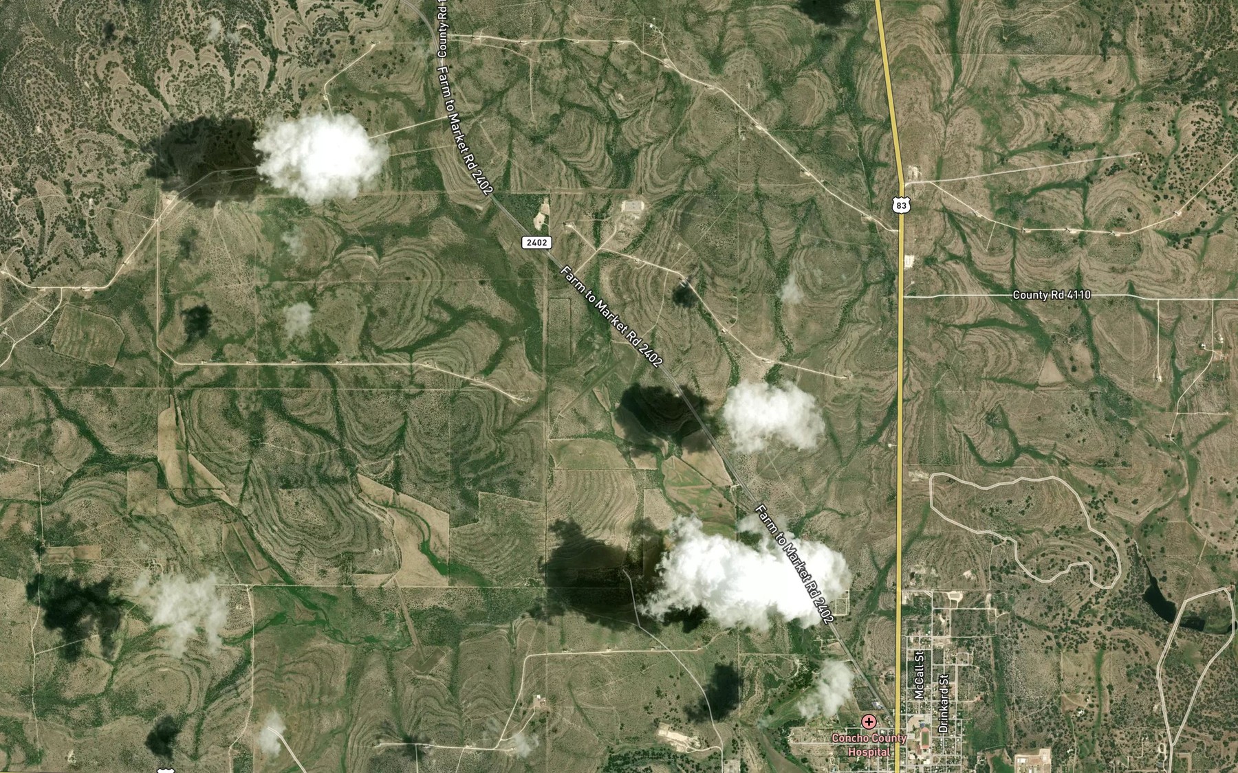 Satellite map of the Soil Conservation Service Site 34 Reservoir