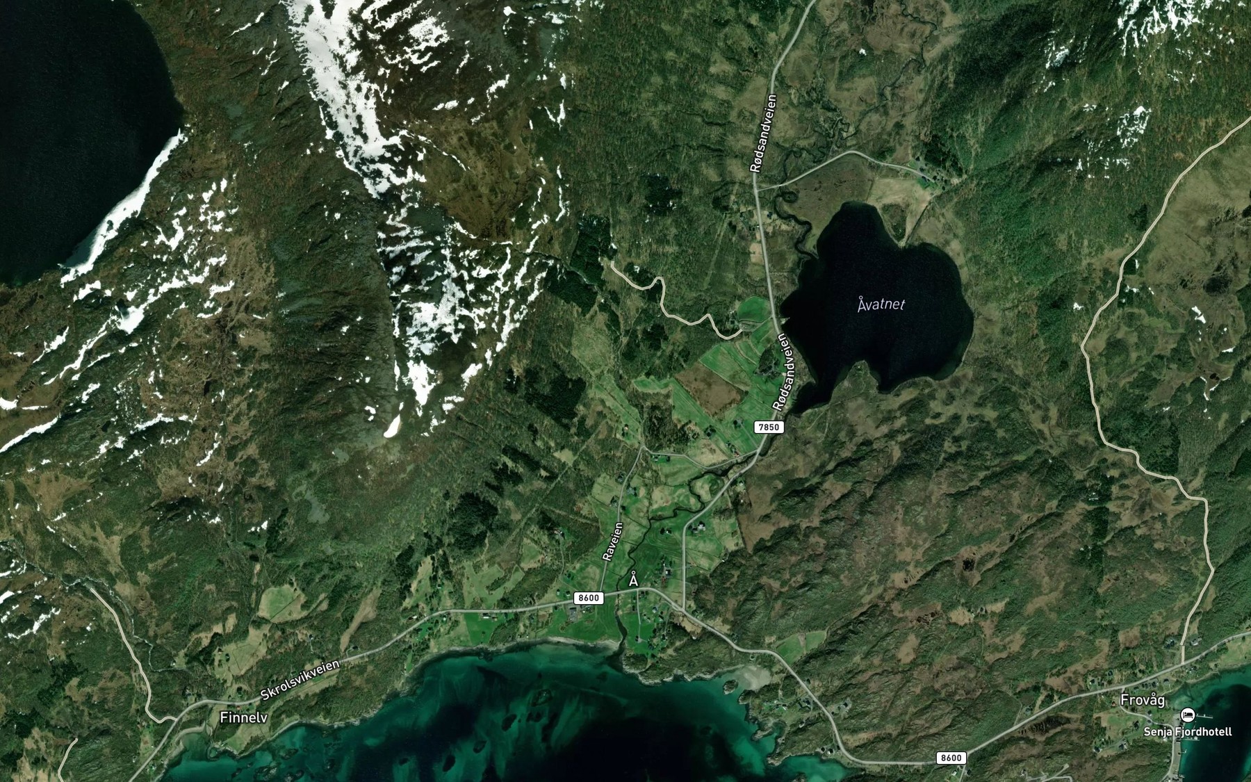 Satellite map of the Tverrelva