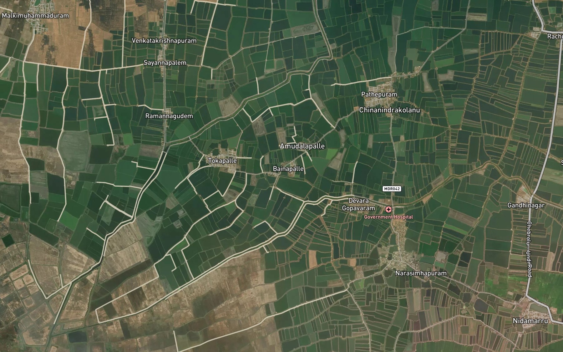 Satellite map of the Pedda Nindrakolanu Branch Channel
