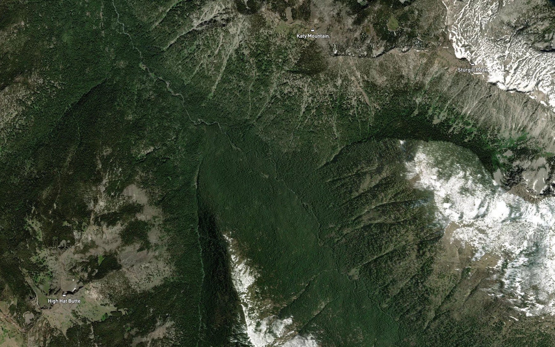 Satellite map of the Last Chance Creek