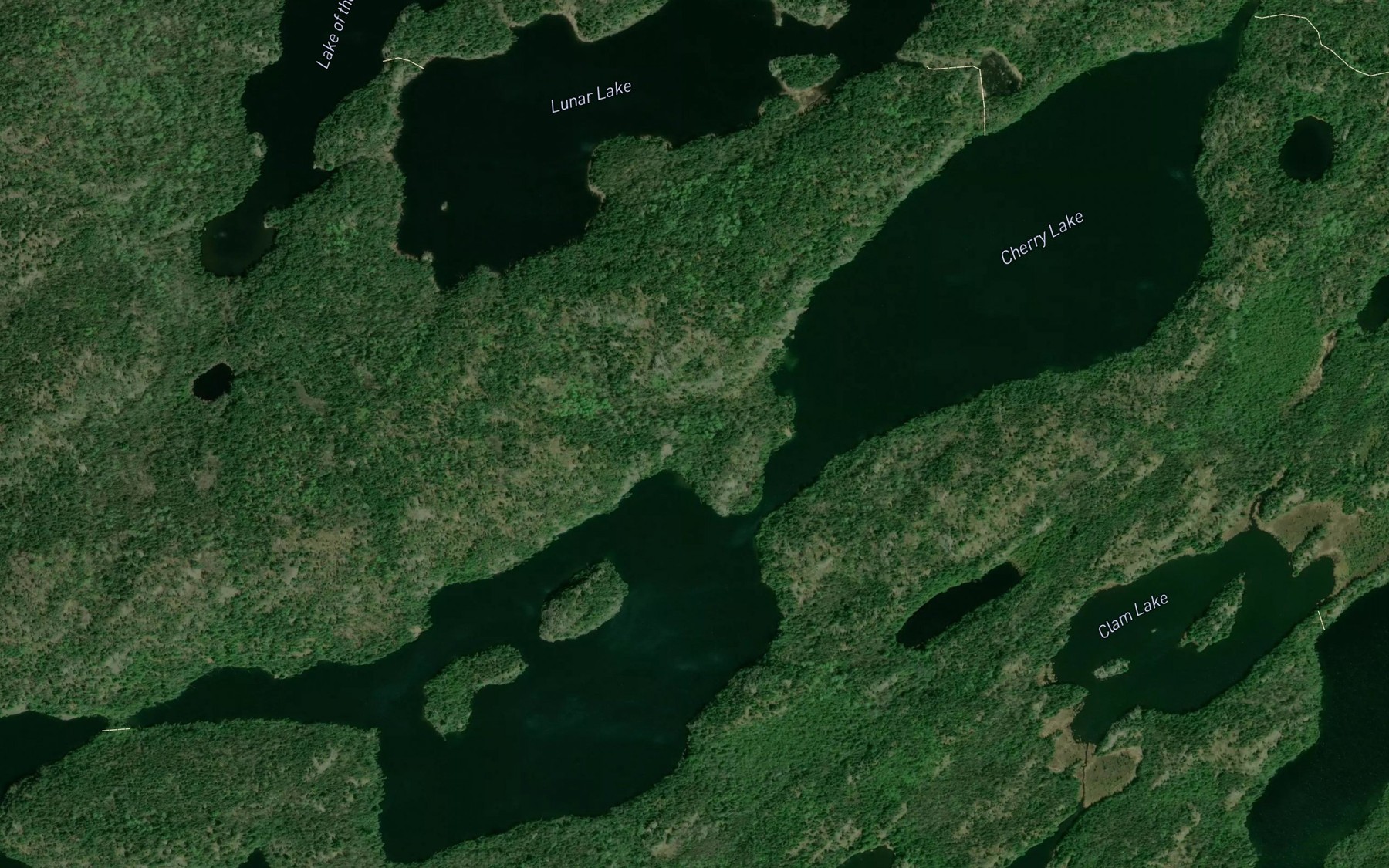 Satellite map of the Cherry Lake