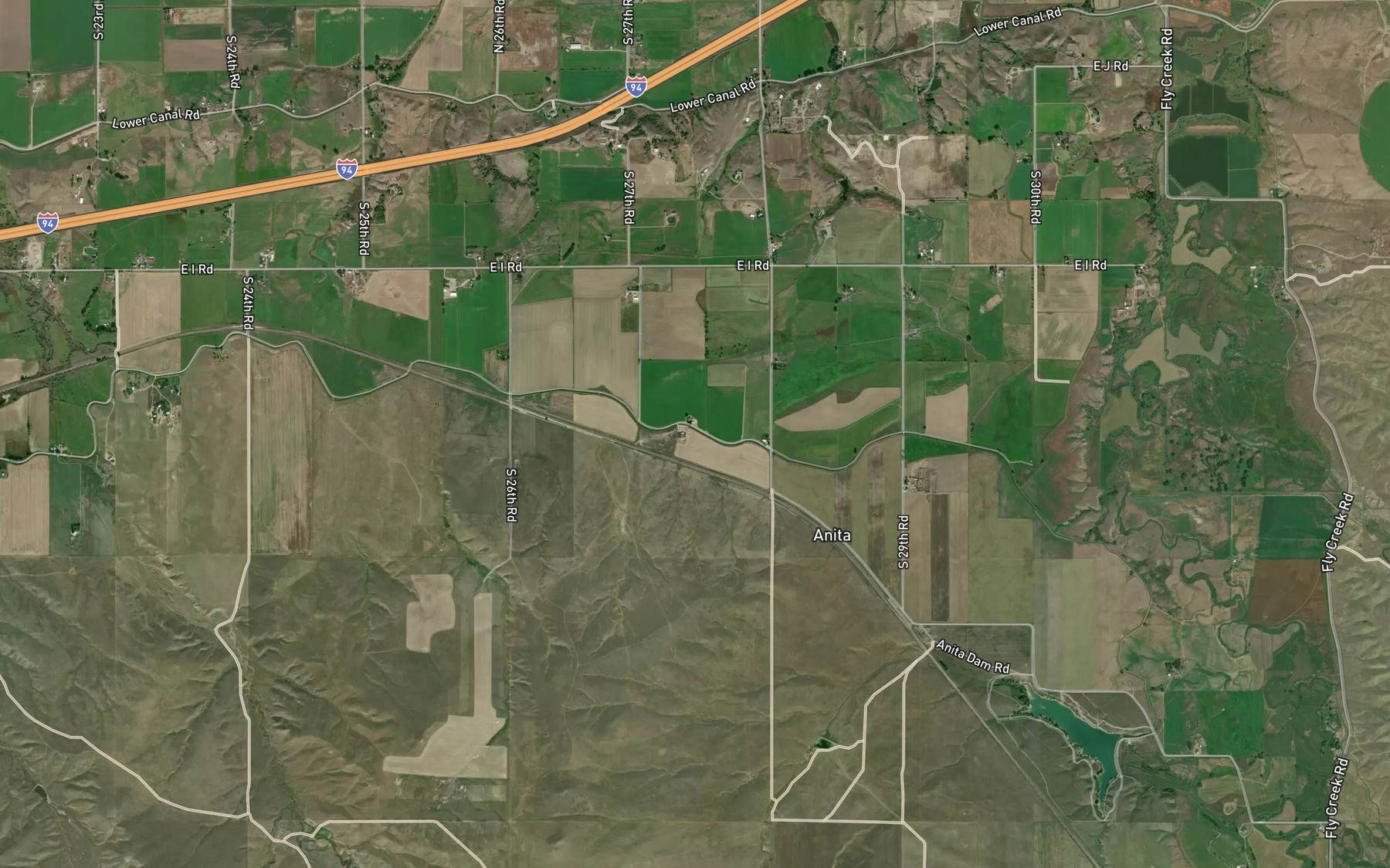 Satellite map of the Highline Canal