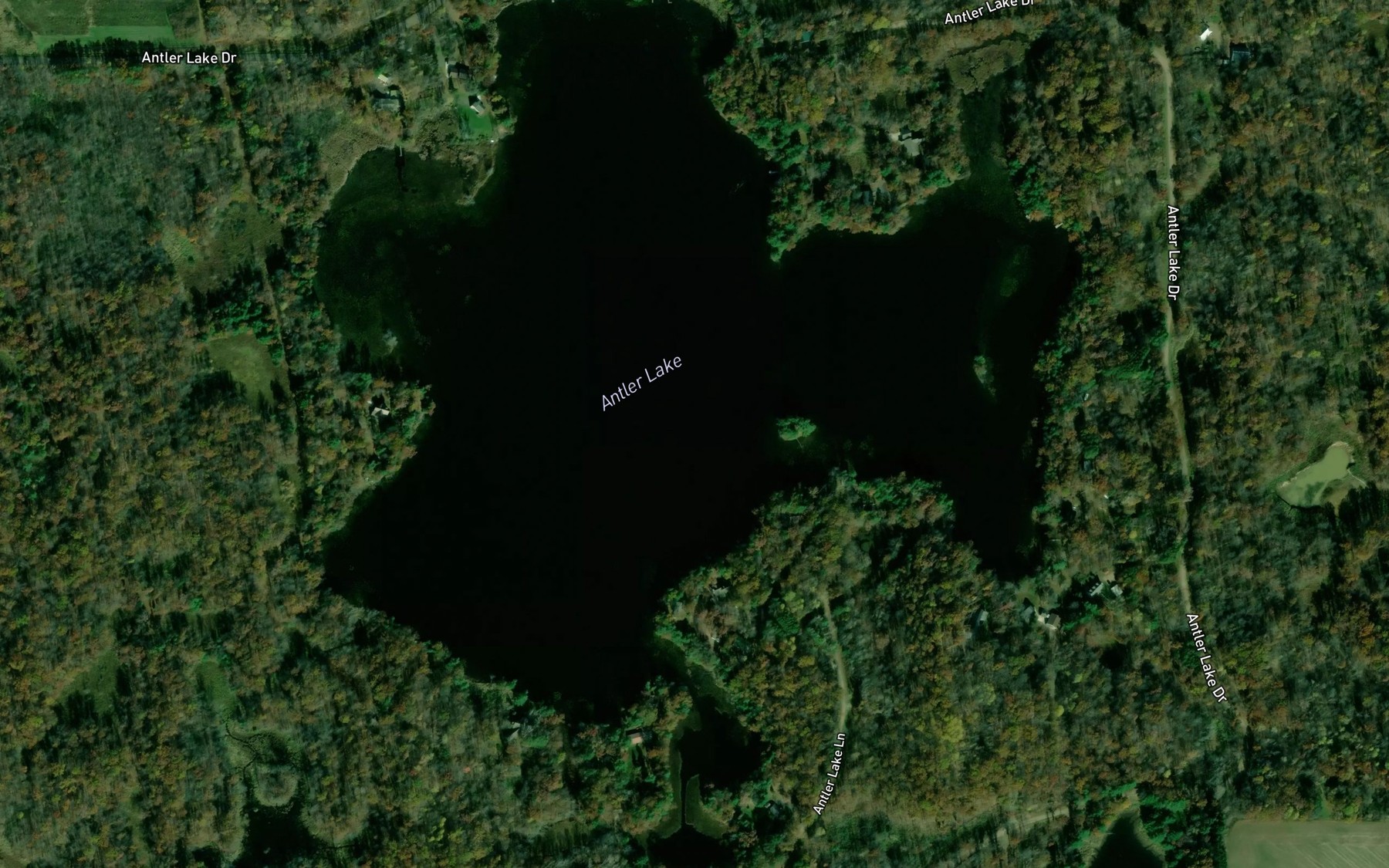 Satellite map of the Antler Lake