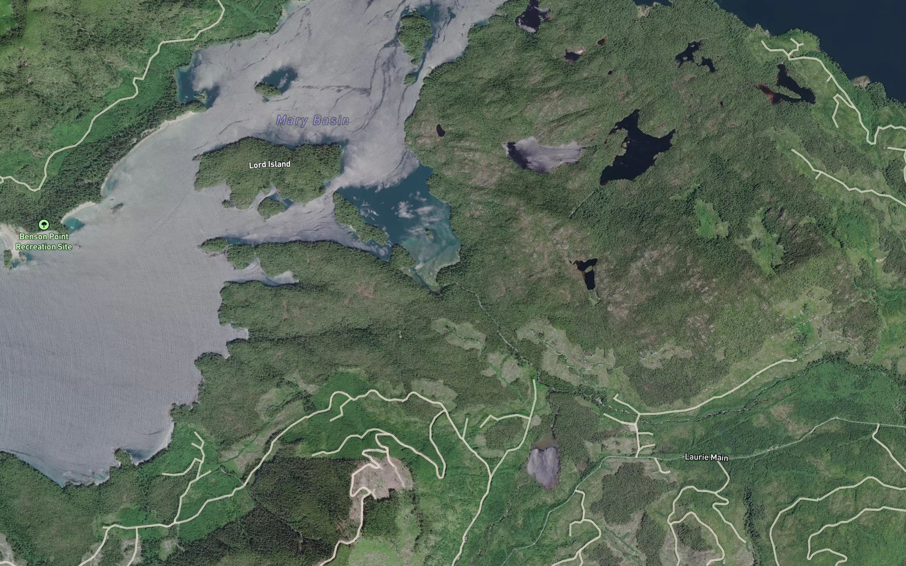 Satellite map of the Laurie Creek