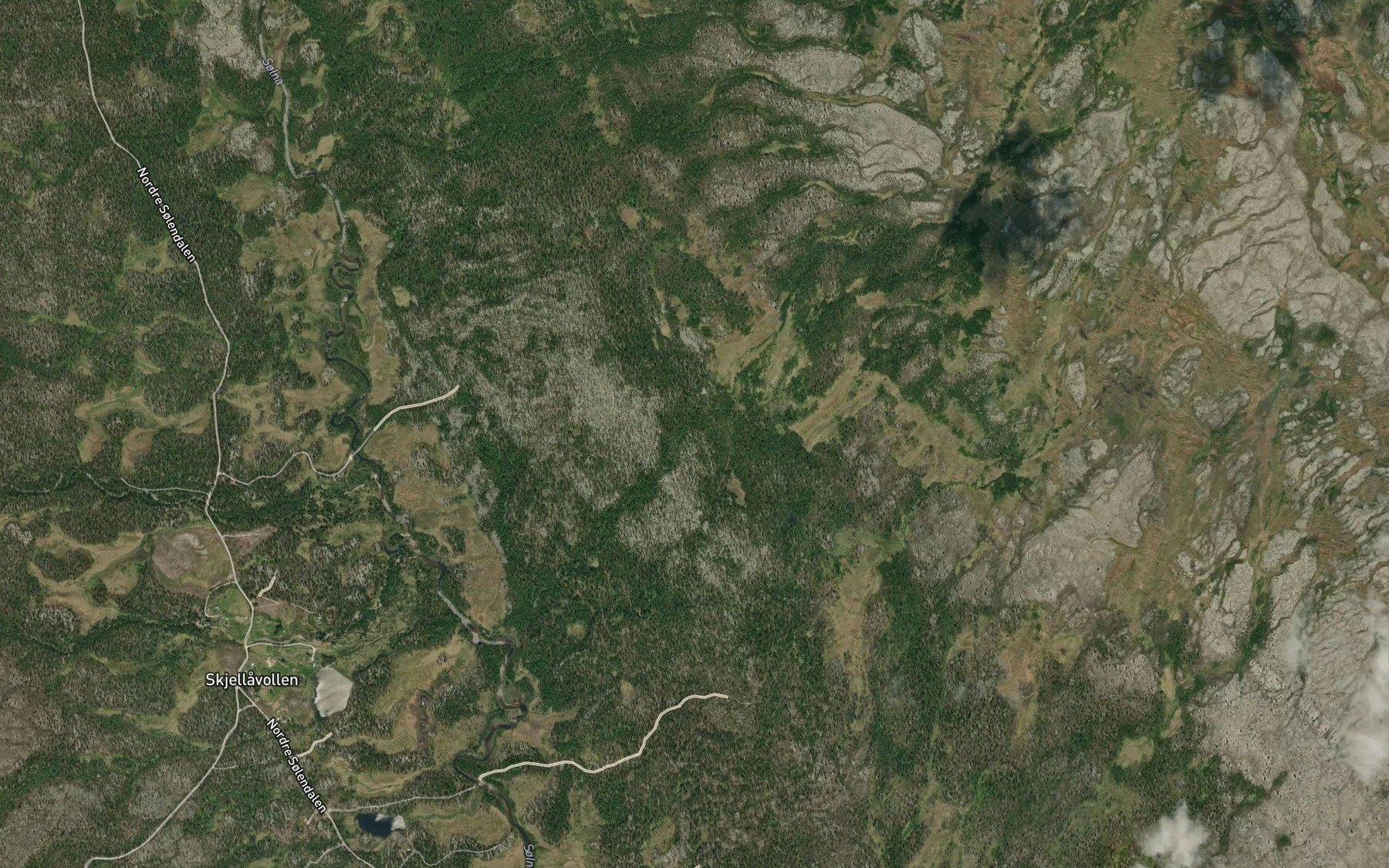 Satellite map of the Nordre Kroketbekken