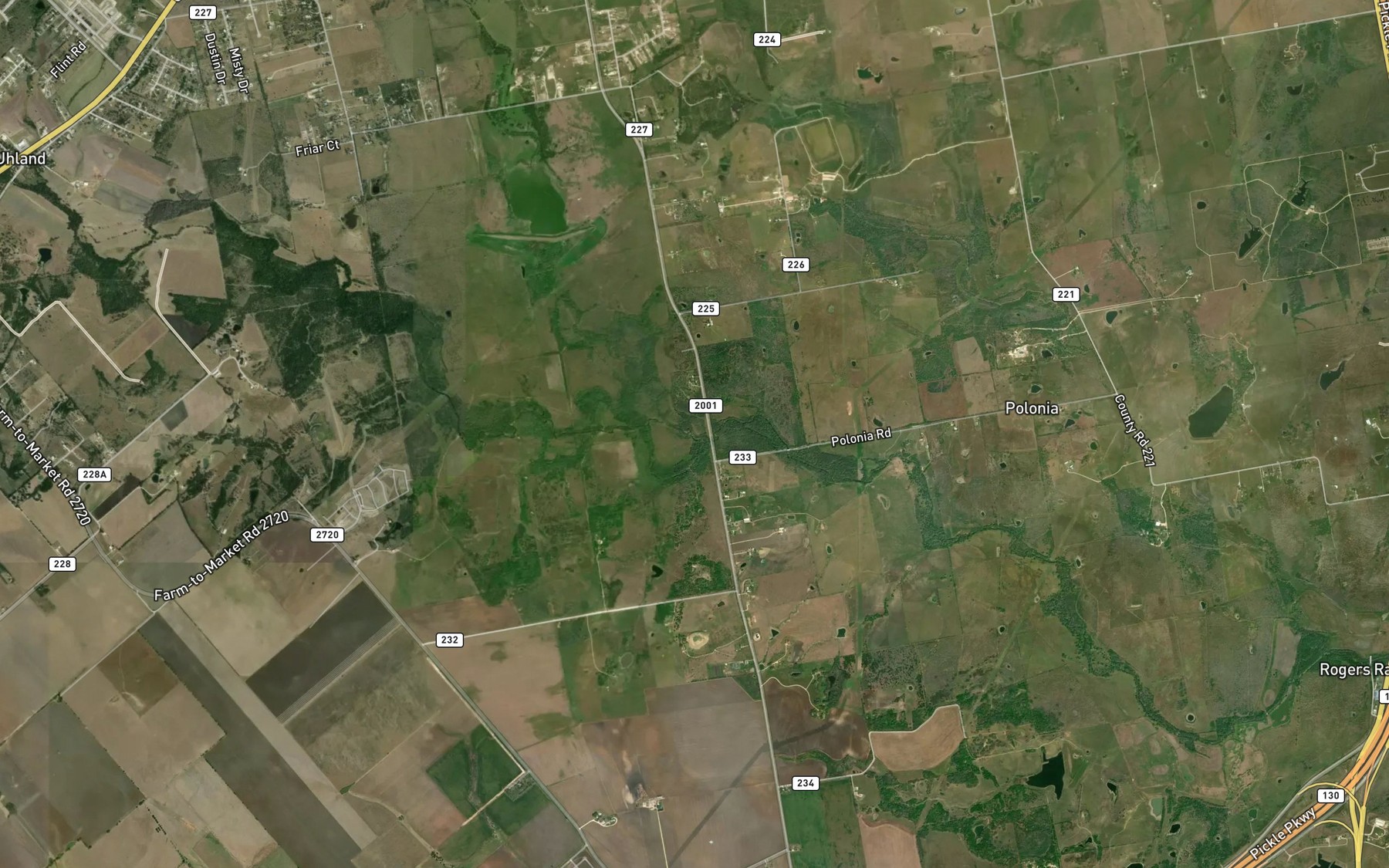 Satellite map of the Brushy Creek