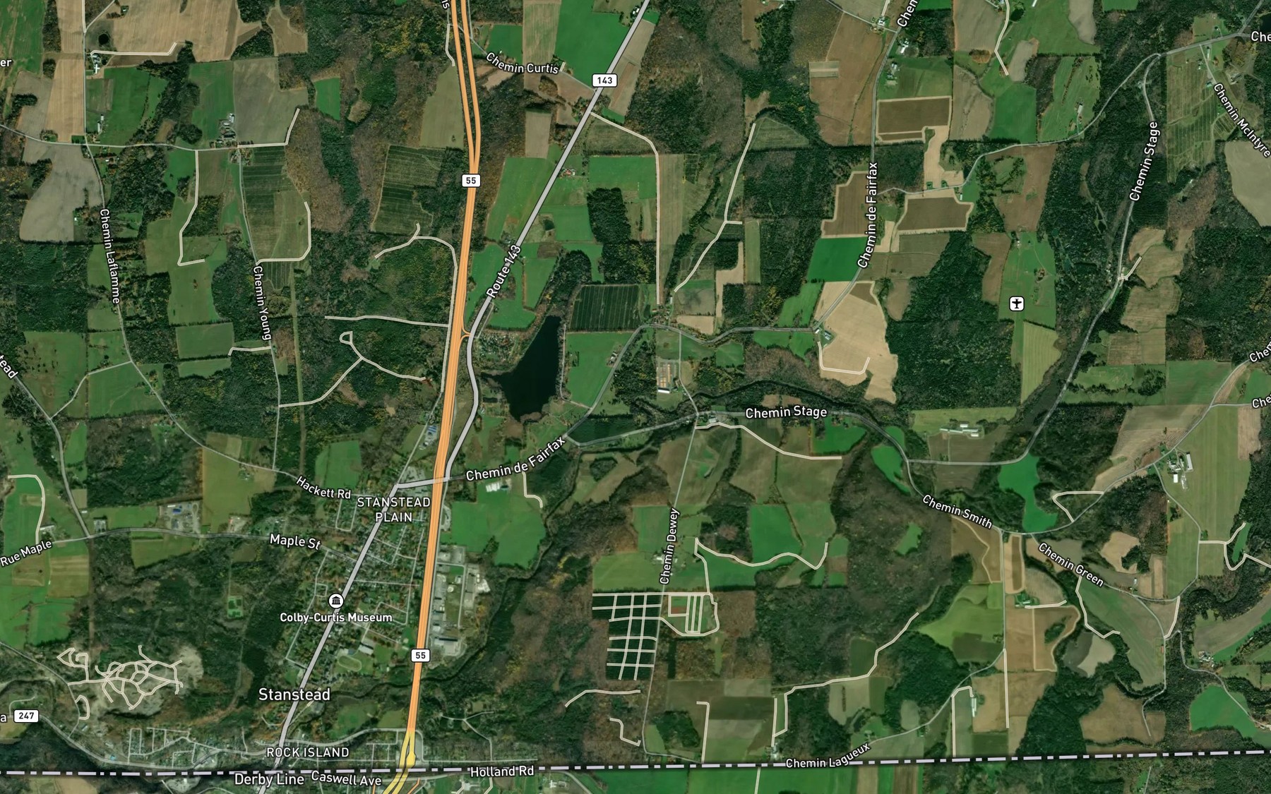 Satellite map of the Ruisseau Pomeroy