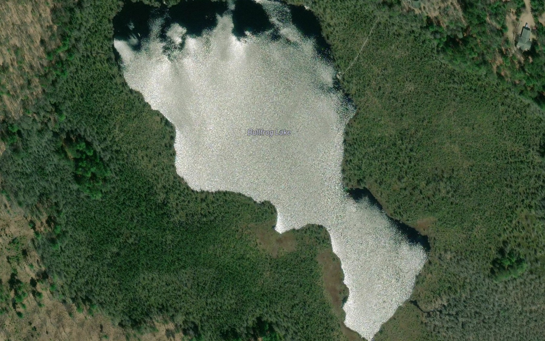 Satellite map of the Bullfrog Lake