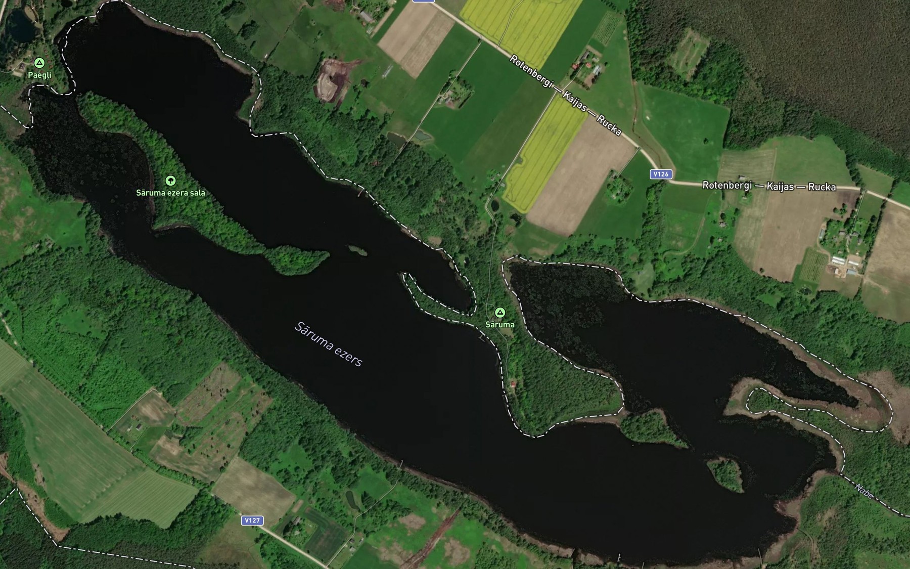 Satellite map of the Sarumezers