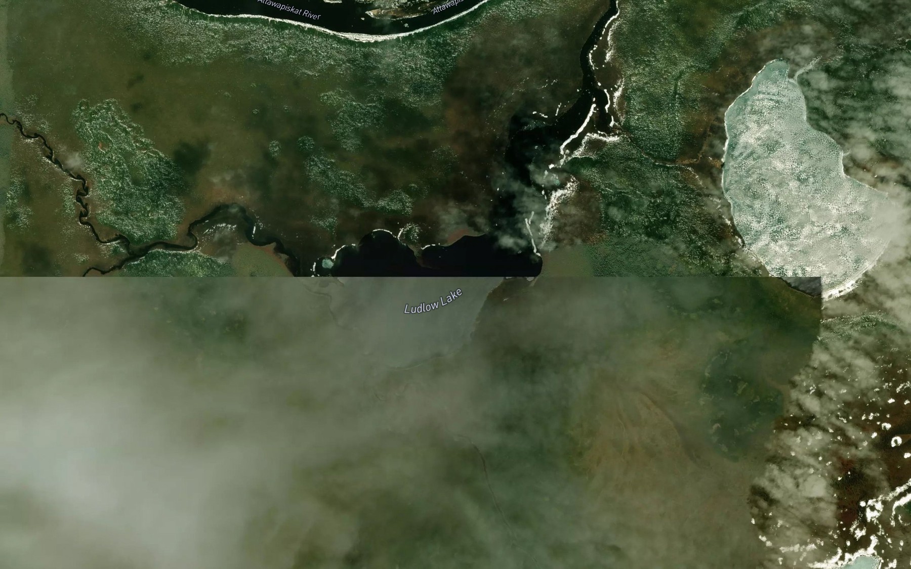 Satellite map of the Ludlow Lake