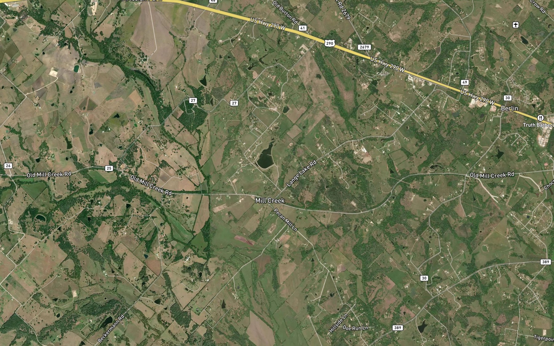 Satellite map of the Lange Lake