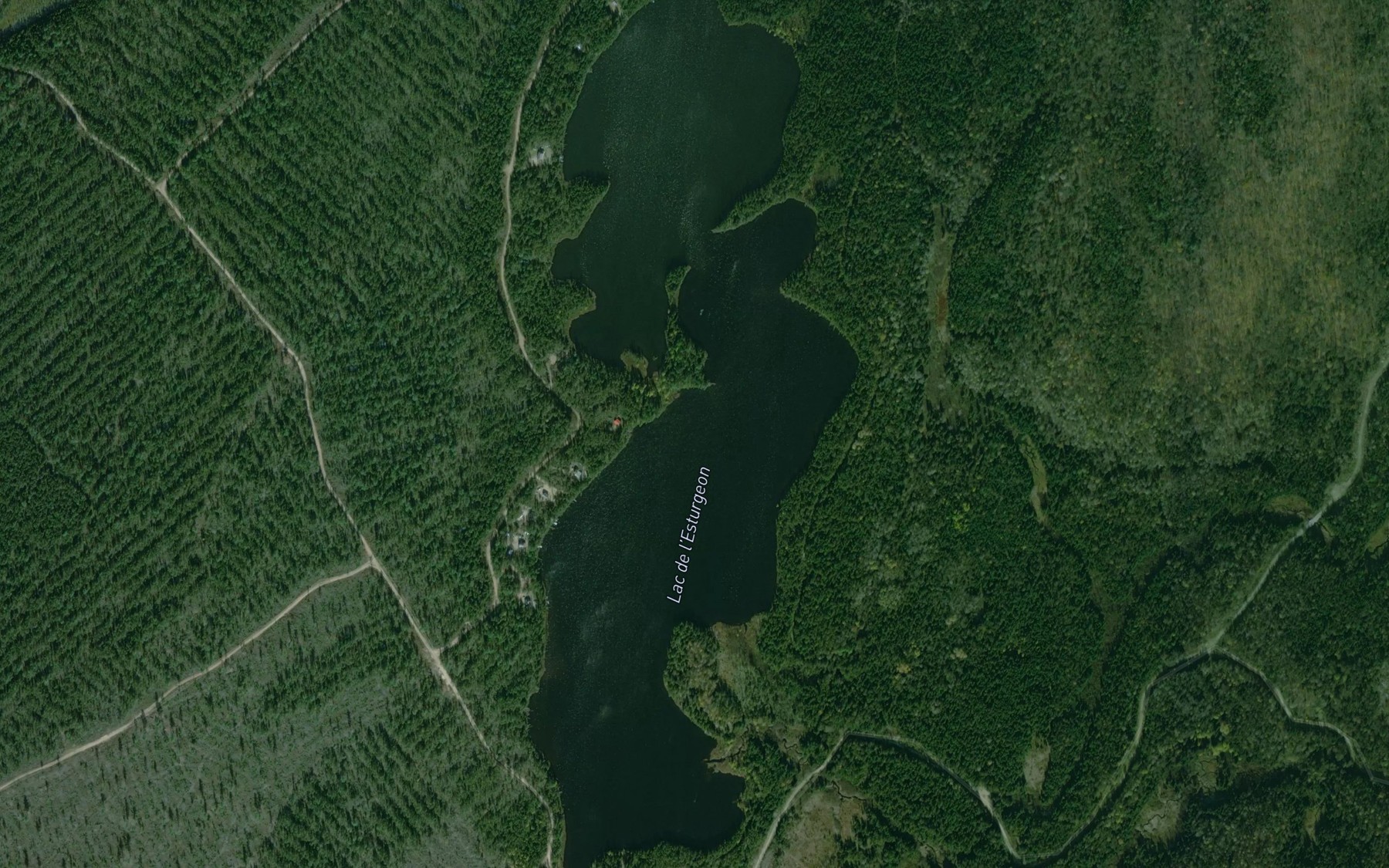 Satellite map of the Lac de l'Esturgeon