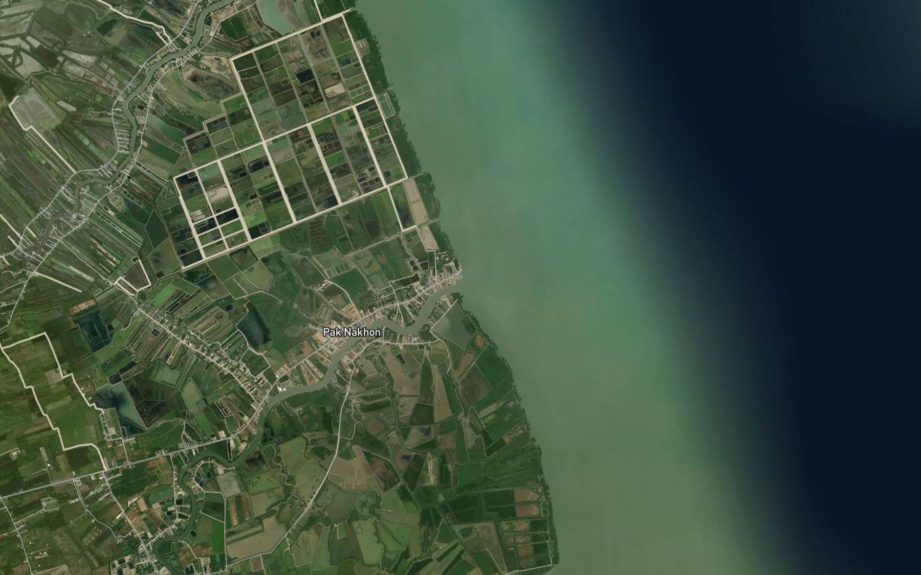 Satellite map of the Khlong Pak Nakhon