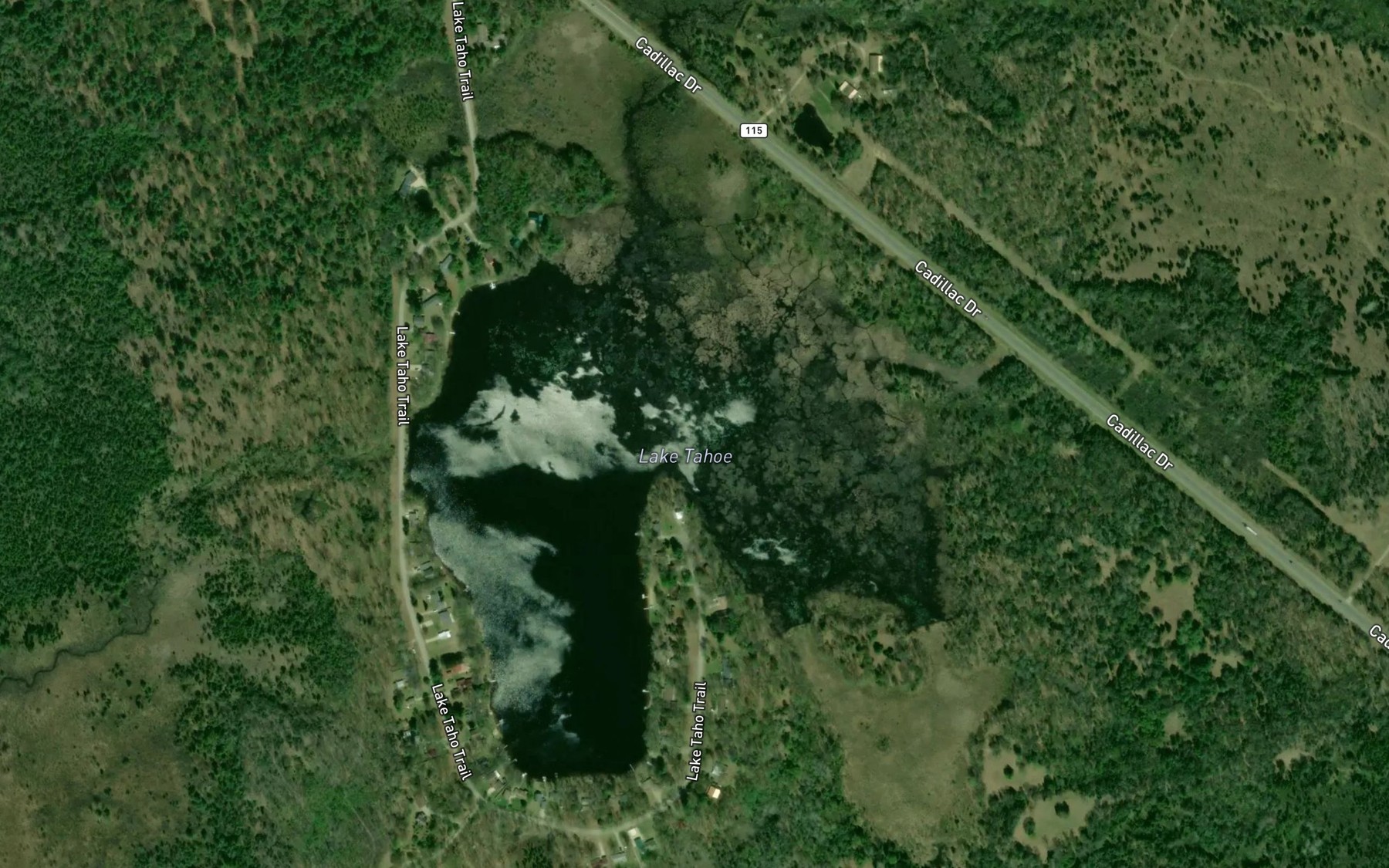 Satellite map of the Lake Taho