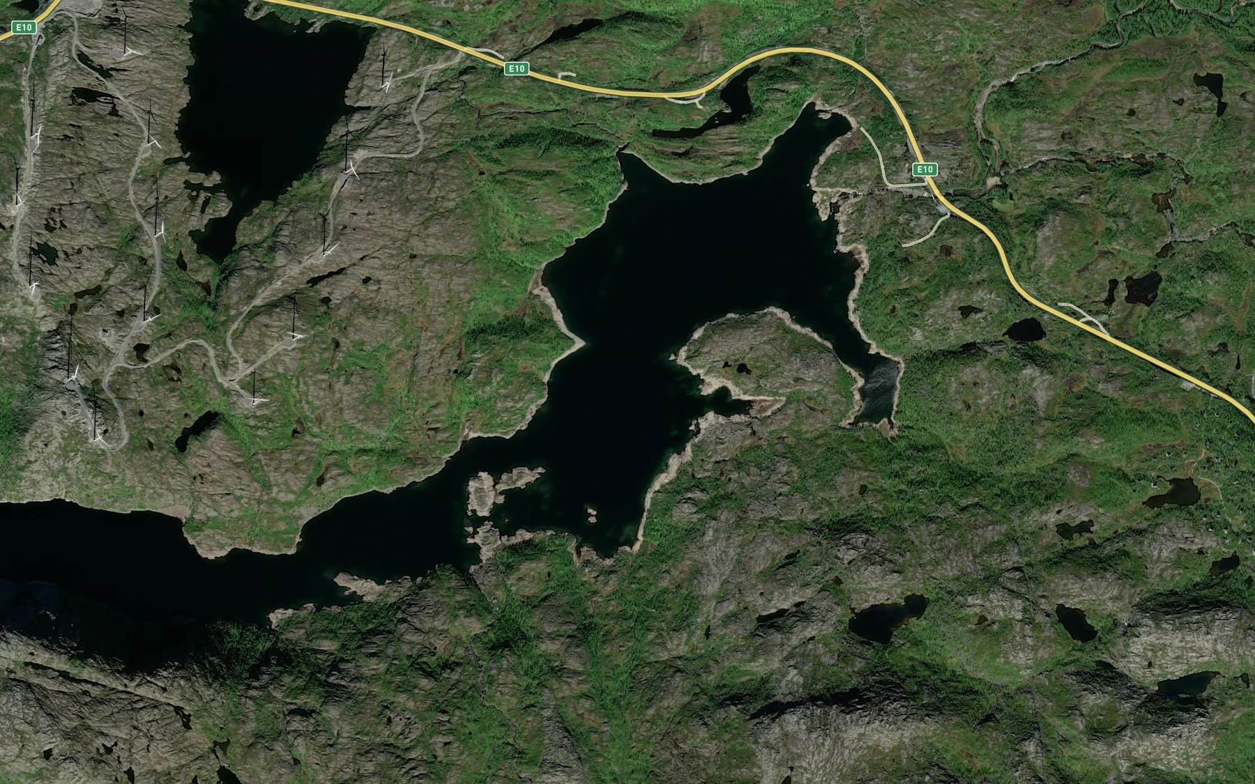 Satellite map of the Jernvatnet,ovre