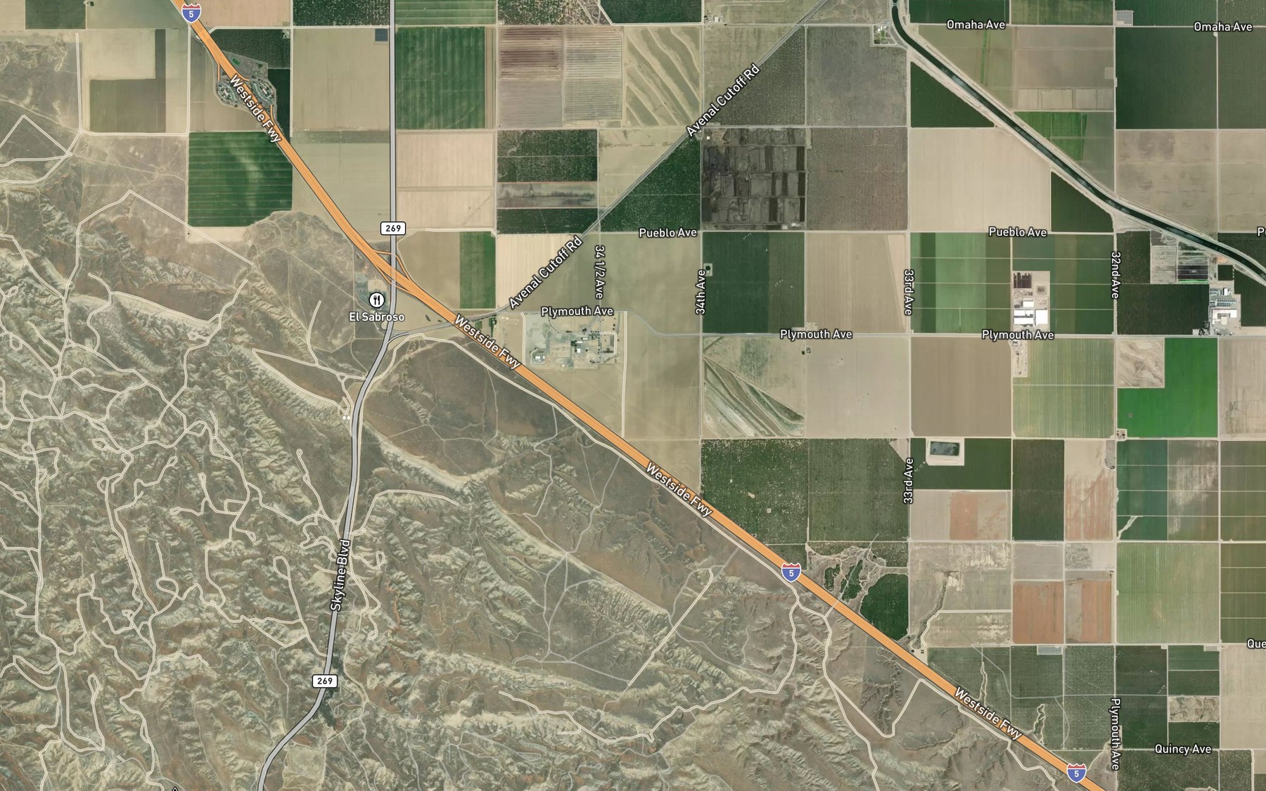 Satellite map of the Arroyo Bifido