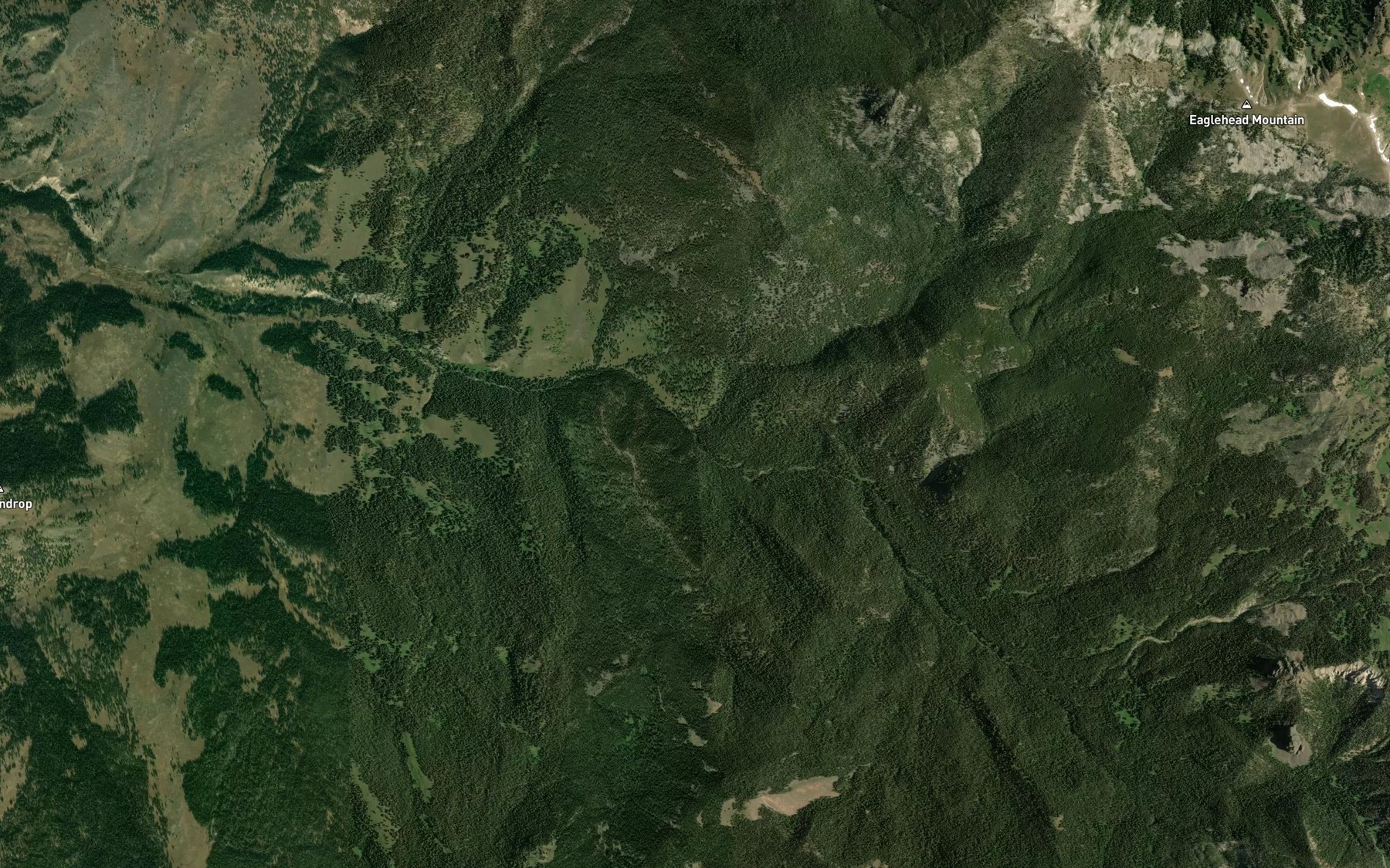 Satellite map of the Fourth Creek