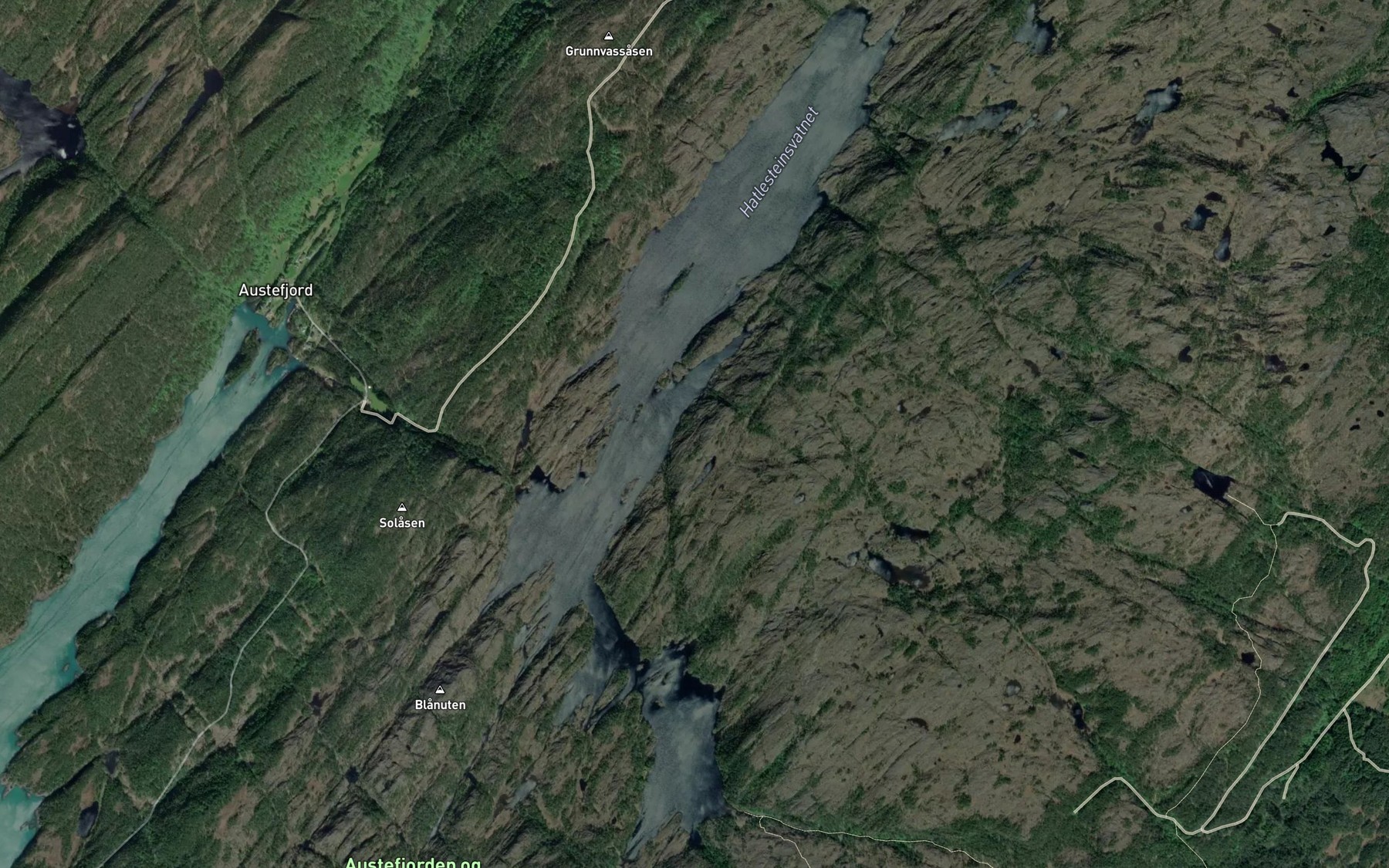 Satellite map of the Hatlesteinsvatnet