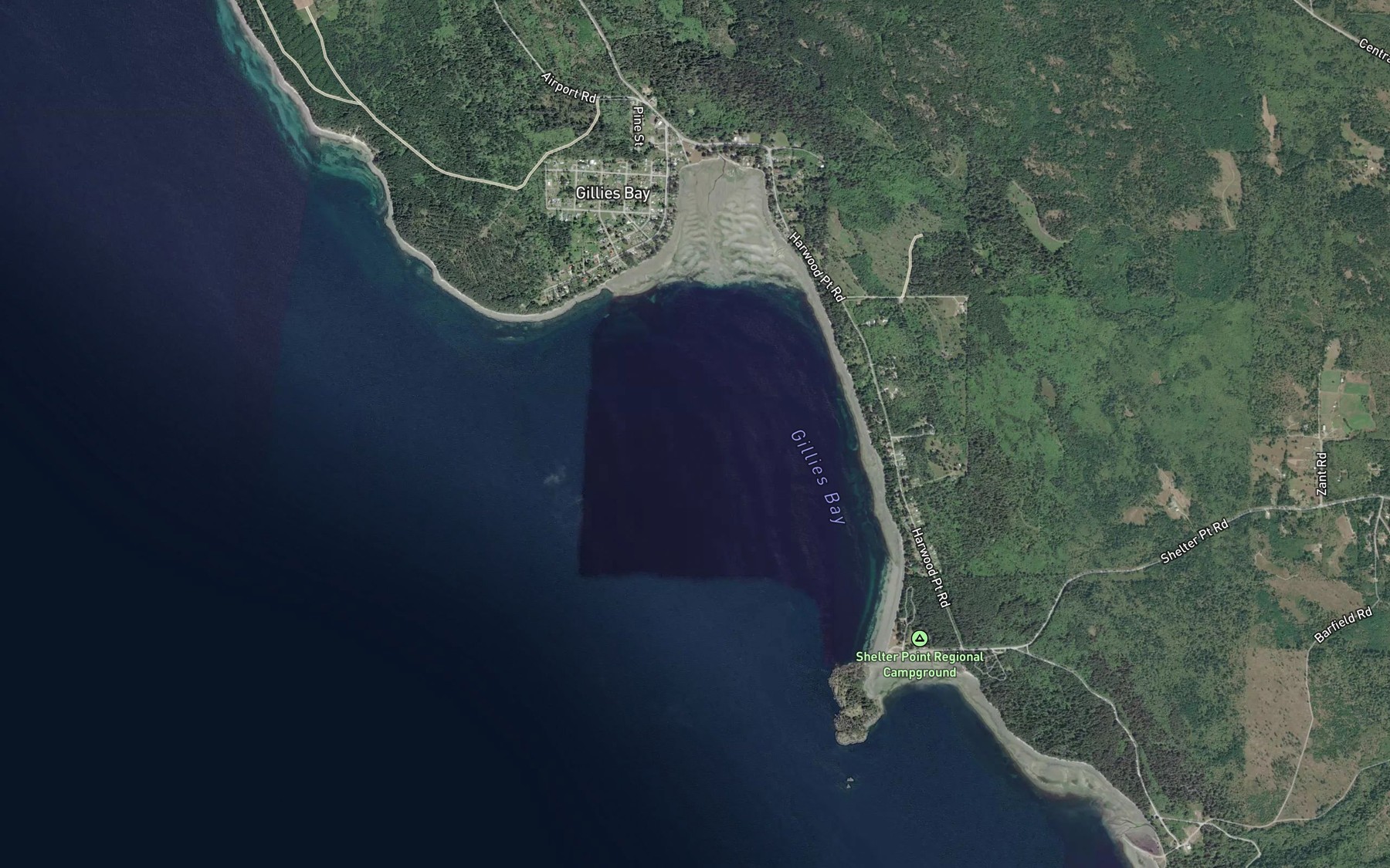 Satellite map of the Gillies Bay