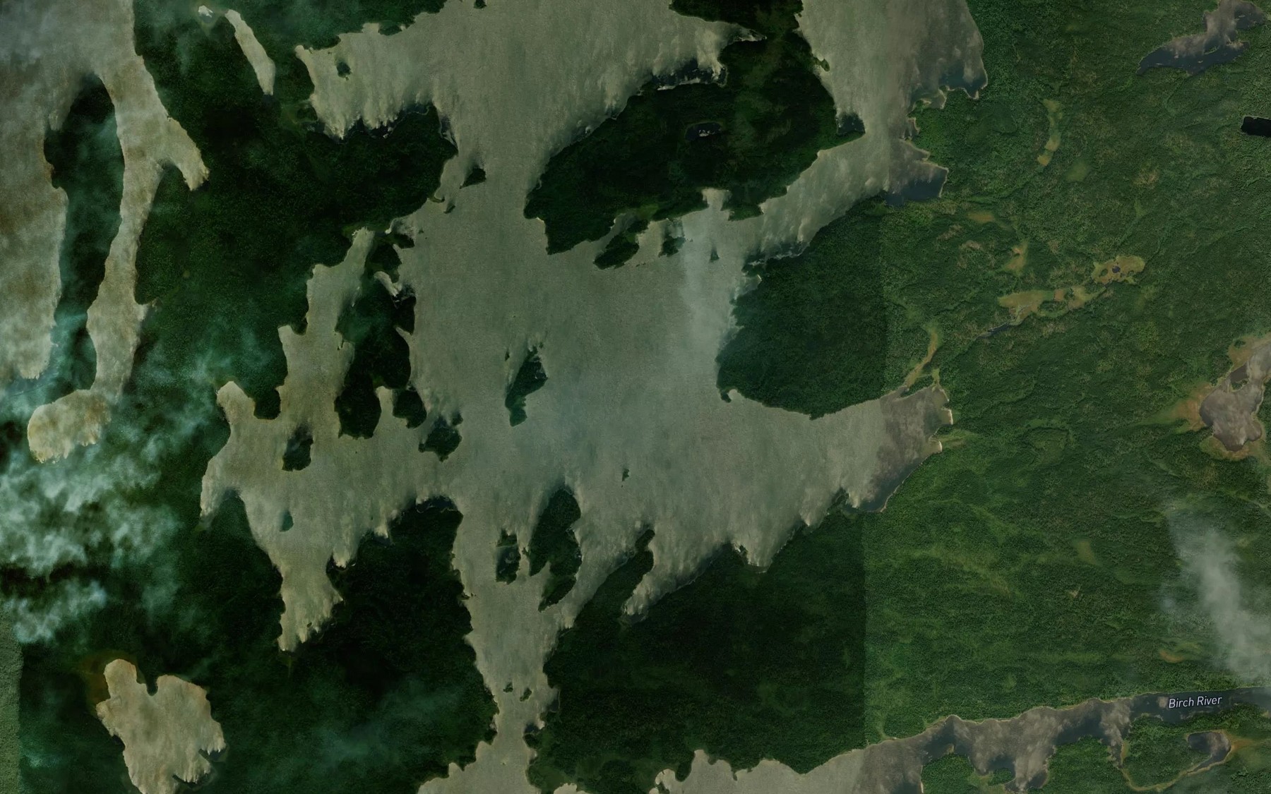 Satellite map of the Springpole Lake