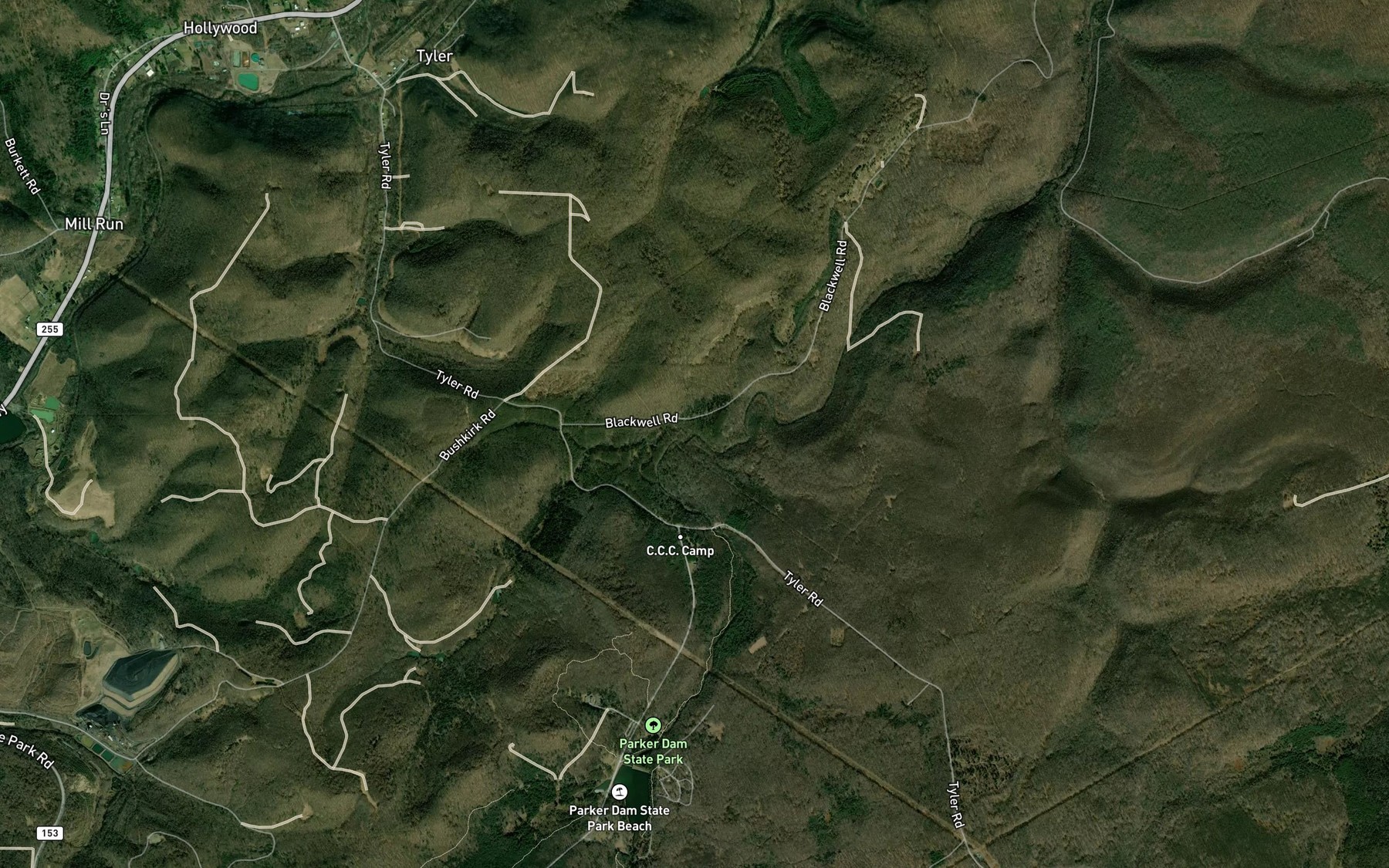 Satellite map of the Abbot Run