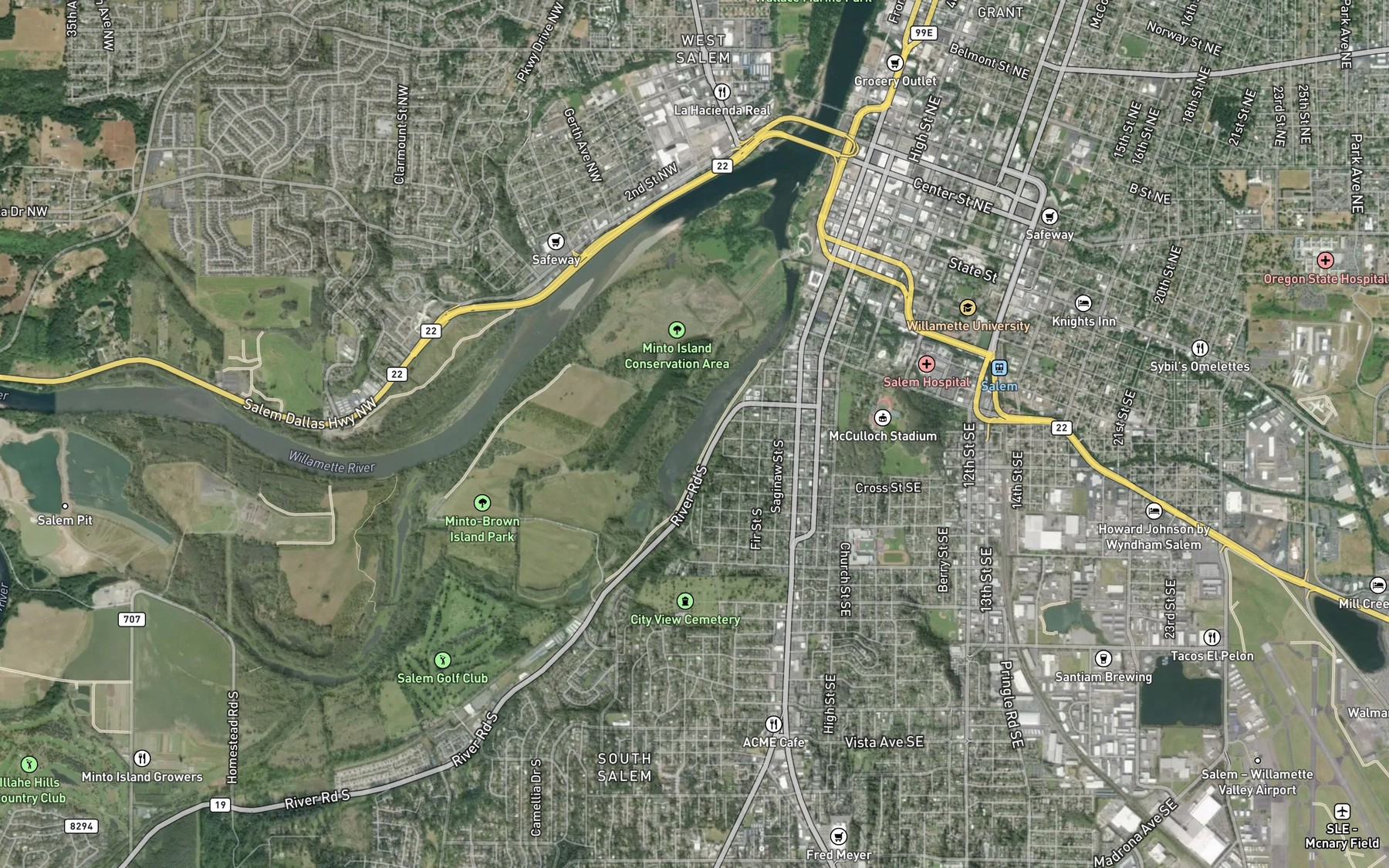 Satellite map of the Spot 4
